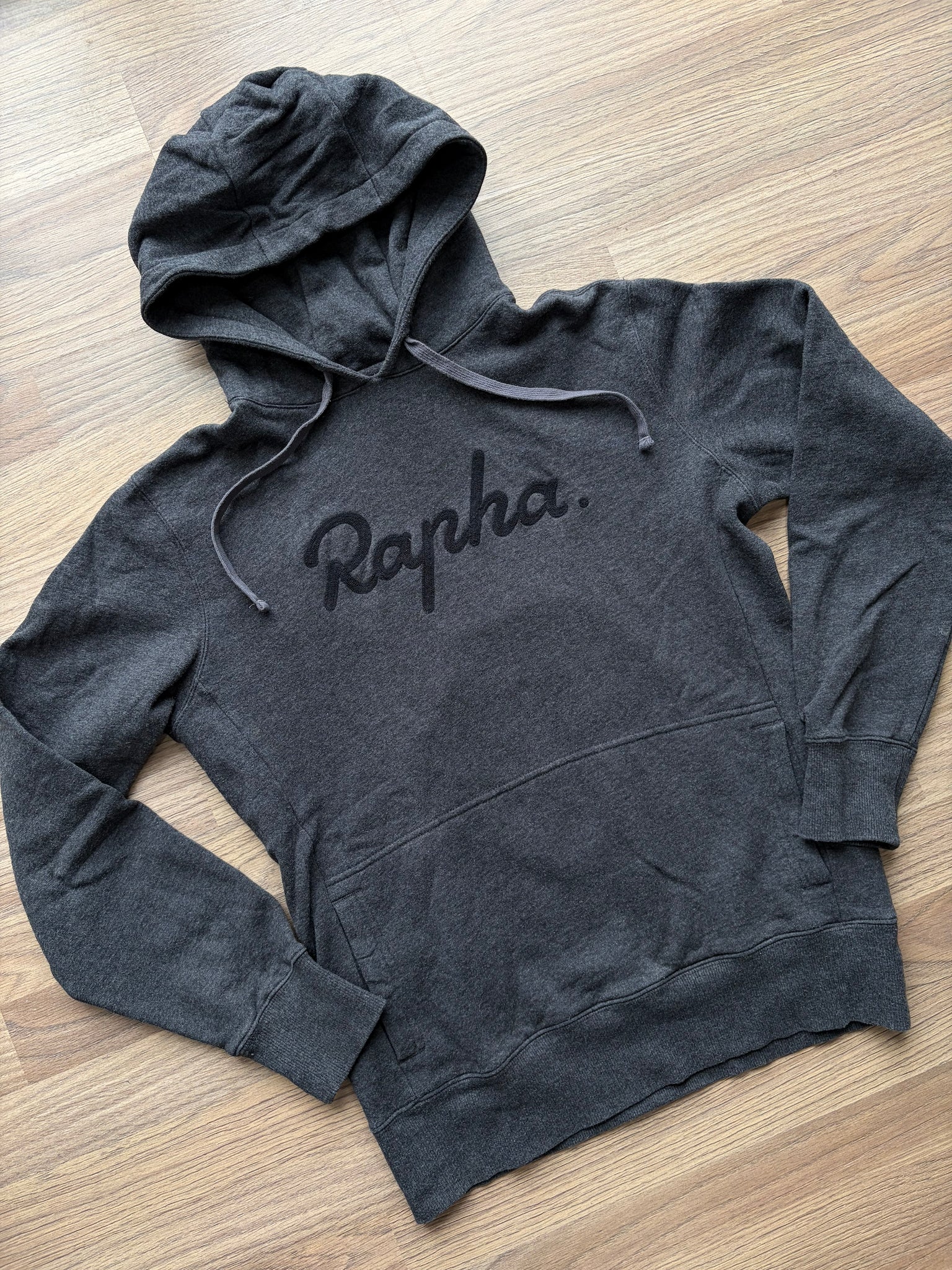Pre-owned Rapha Stitched Logo Hoodie - S - Dark Grey  in Very Good condition