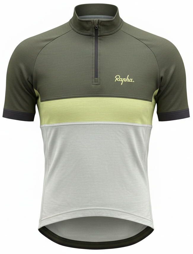 Pre-owned Rapha Club Jersey “Rik II” – Men’s M – Green/Off-White  in Good condition