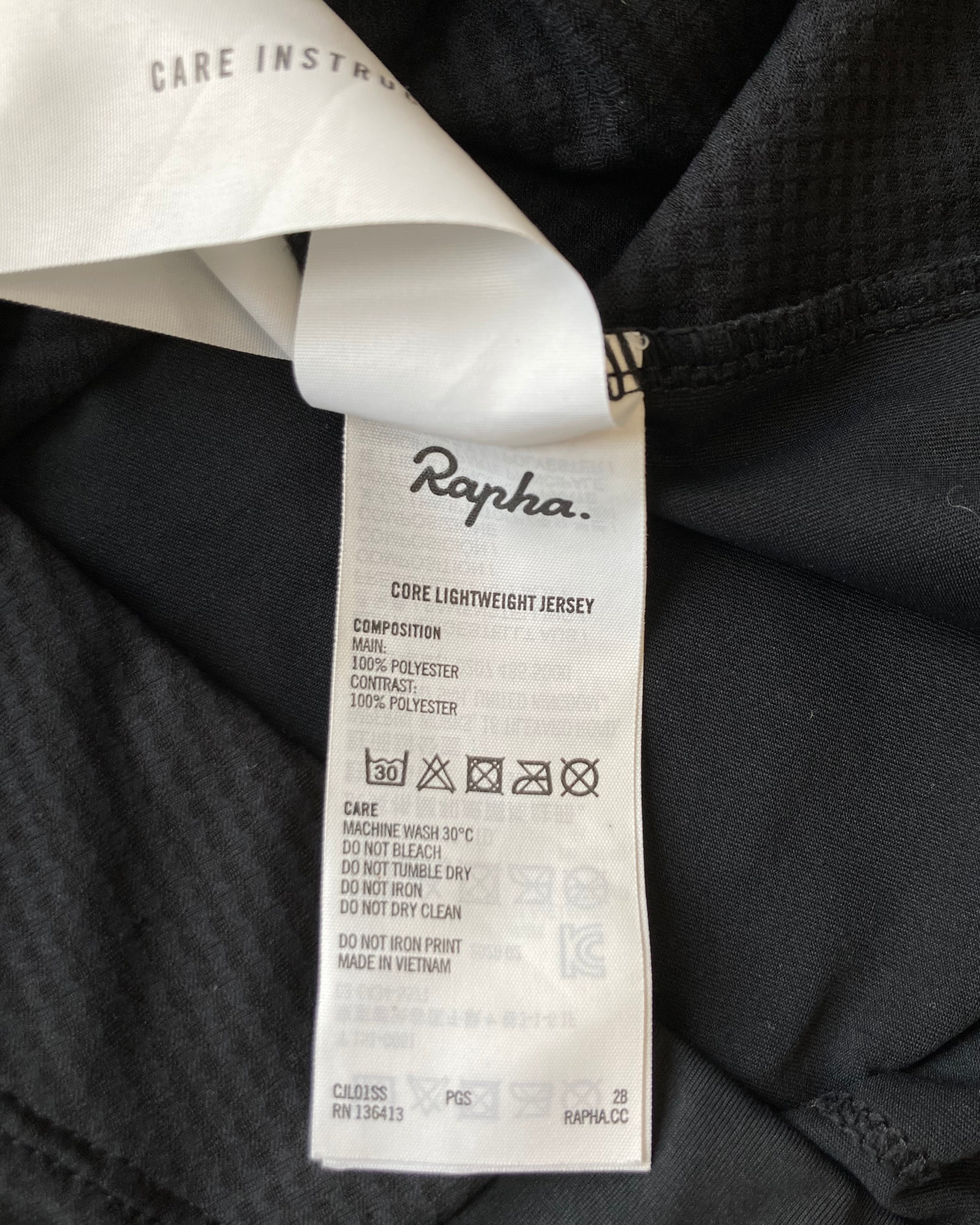 Used Rapha Core Lightweight Men’s Jersey - M - Black - Very Good Condition
