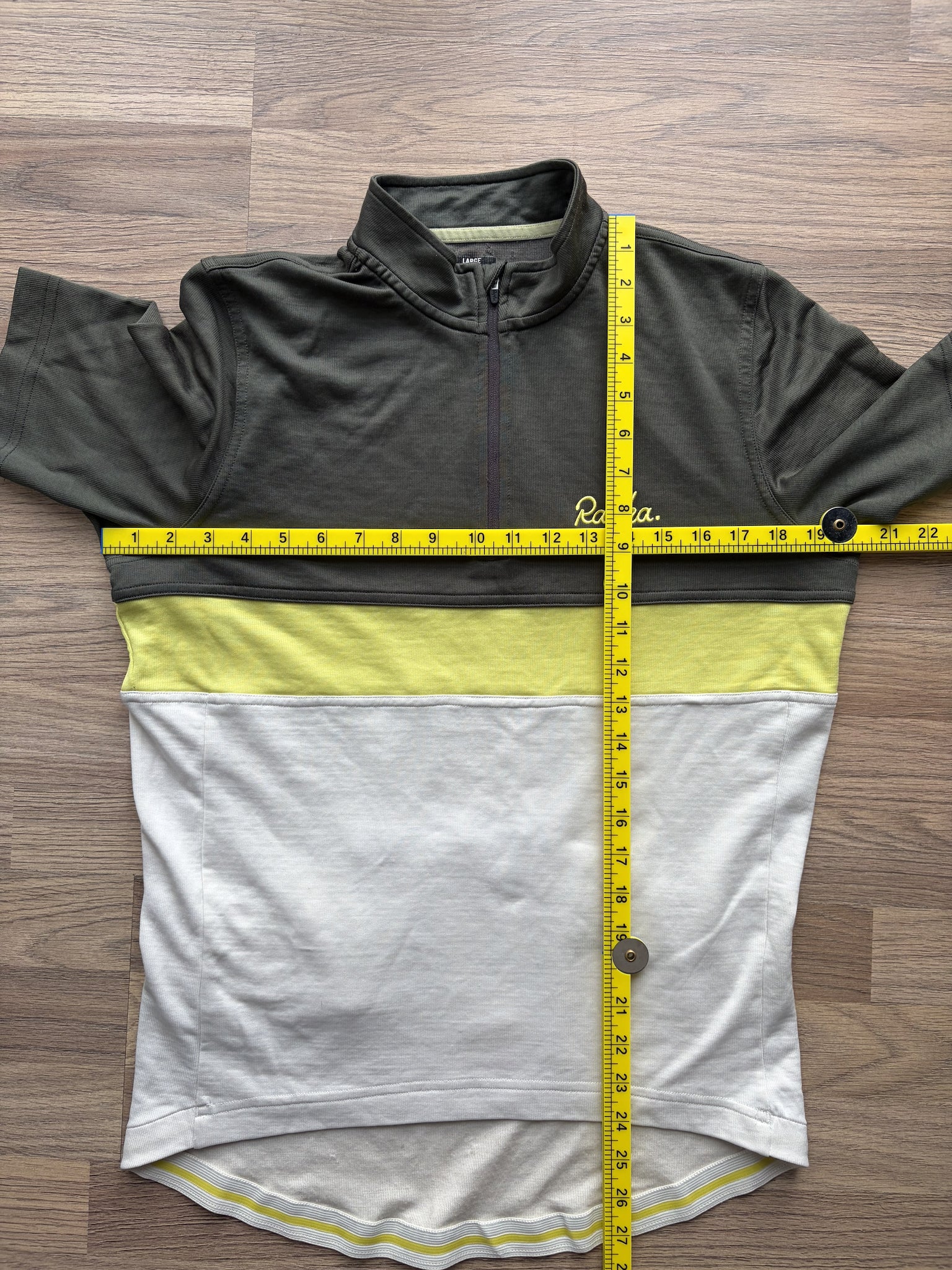 Pre-owned Rapha Club “Rik II” Men’s Jersey - L - Green/Off-White  in Good condition