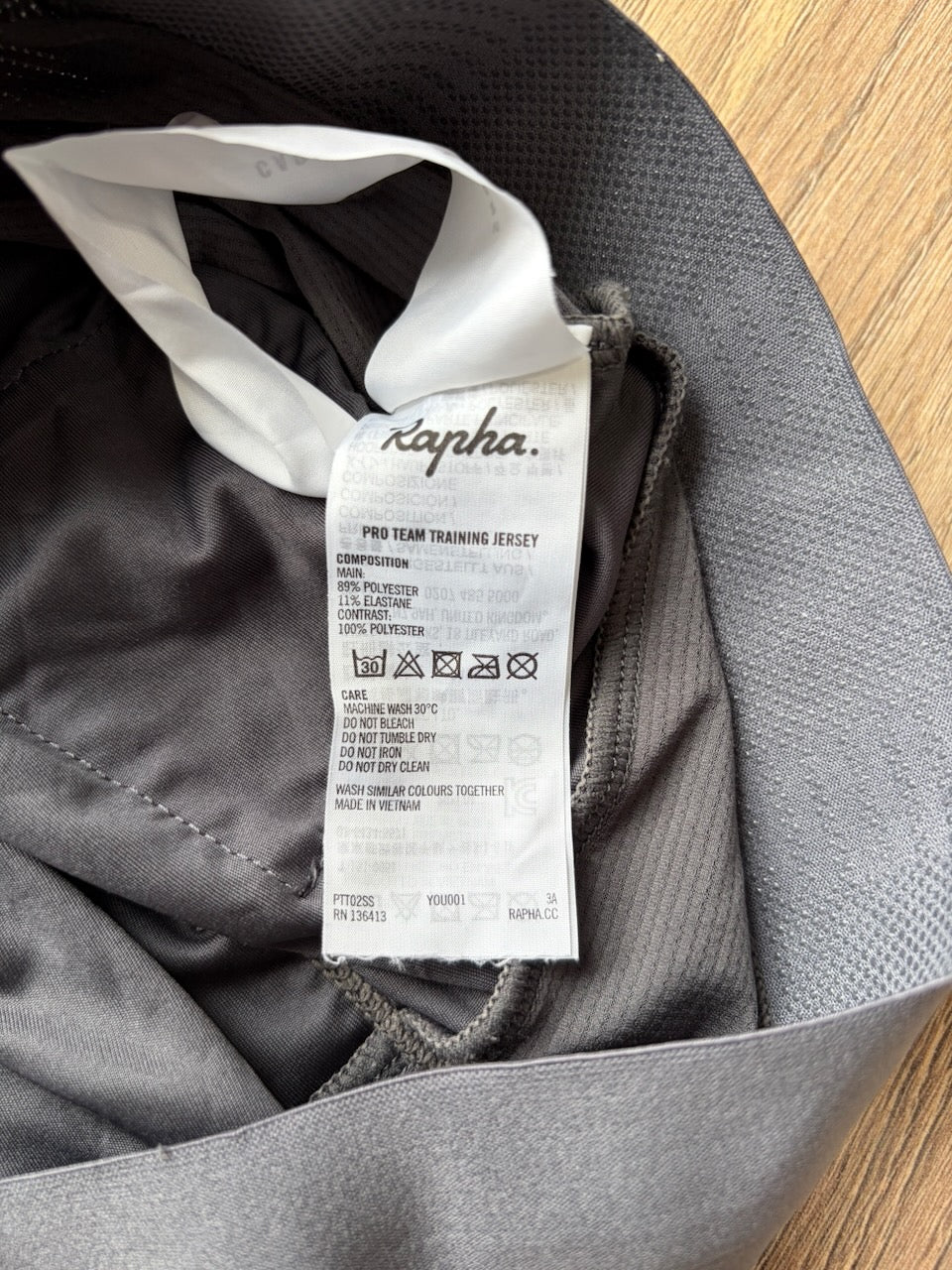 Pre-owned Rapha Pro Team Training Men’s Jersey - L - Grey/Black  in Excellent condition