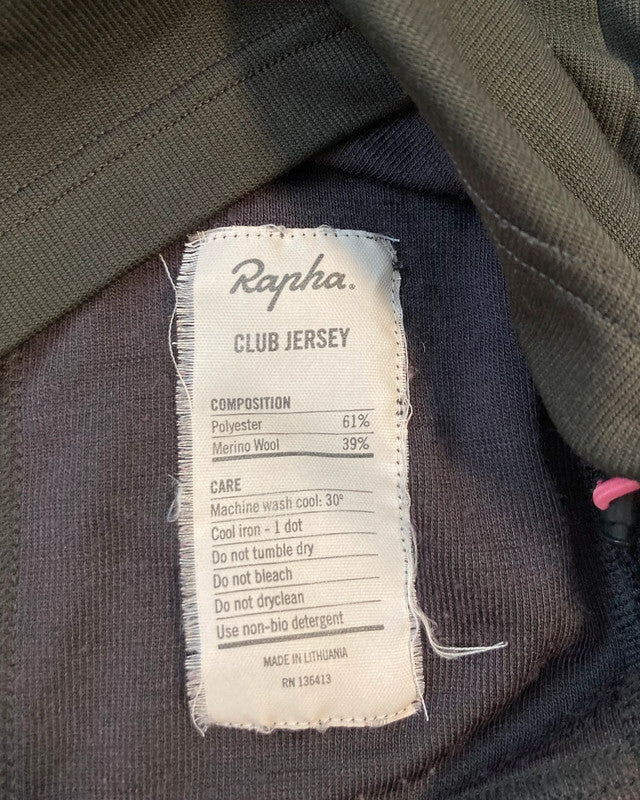 Pre-owned Rapha Club Jersey “Il Leone” – Men’s S – Black/Grey  in Very Good condition