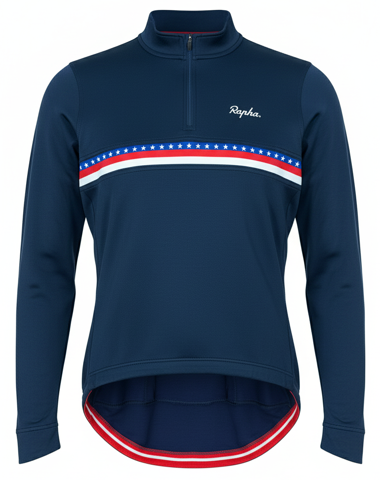 Pre-owned Rapha Classic Country “USA” Men’s L/S Jersey - XL - Navy  in Excellent condition