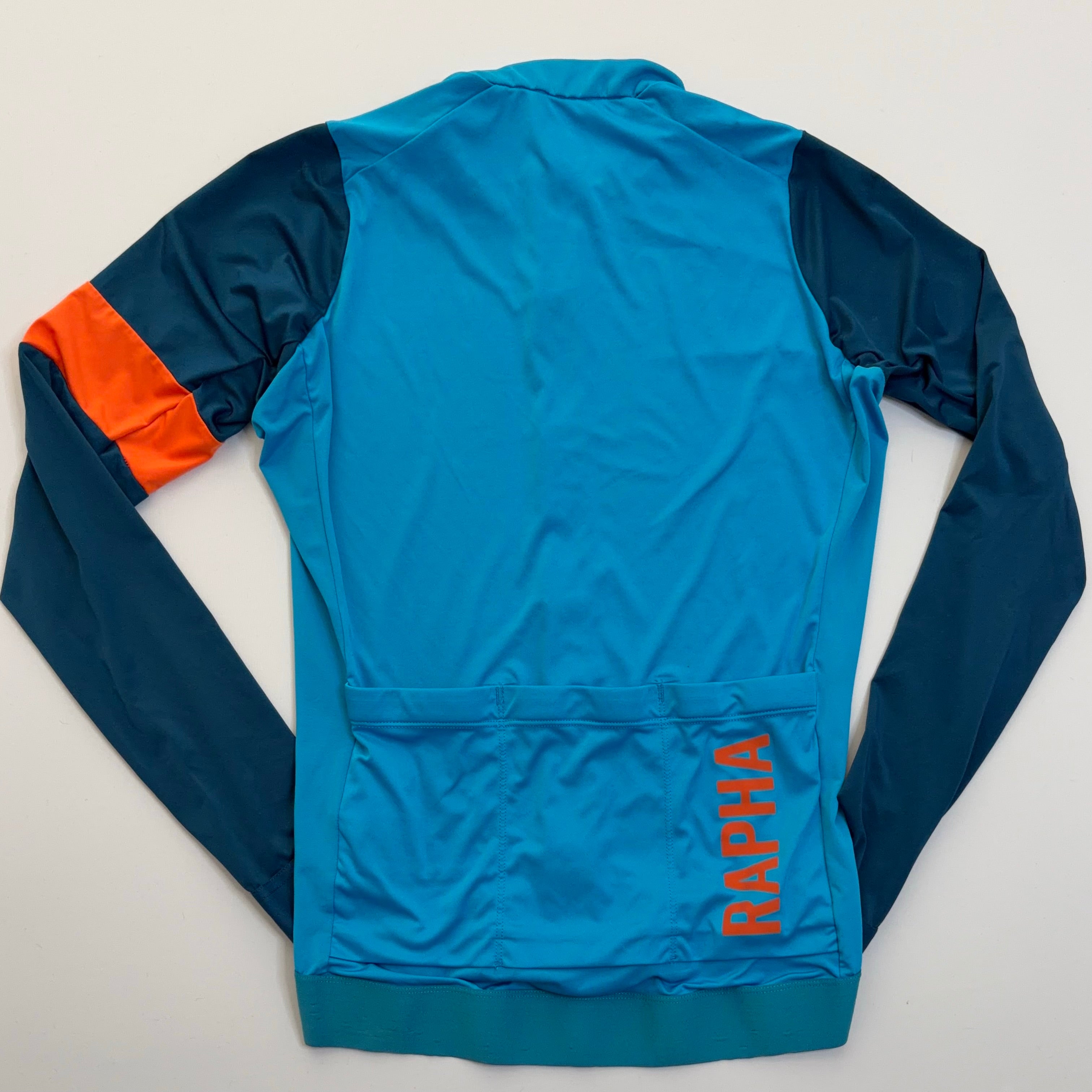 Used Rapha Men's Pro Team Long Sleeve Training Jersey - Blue / Orange - Very Good Used Condition (with hole)