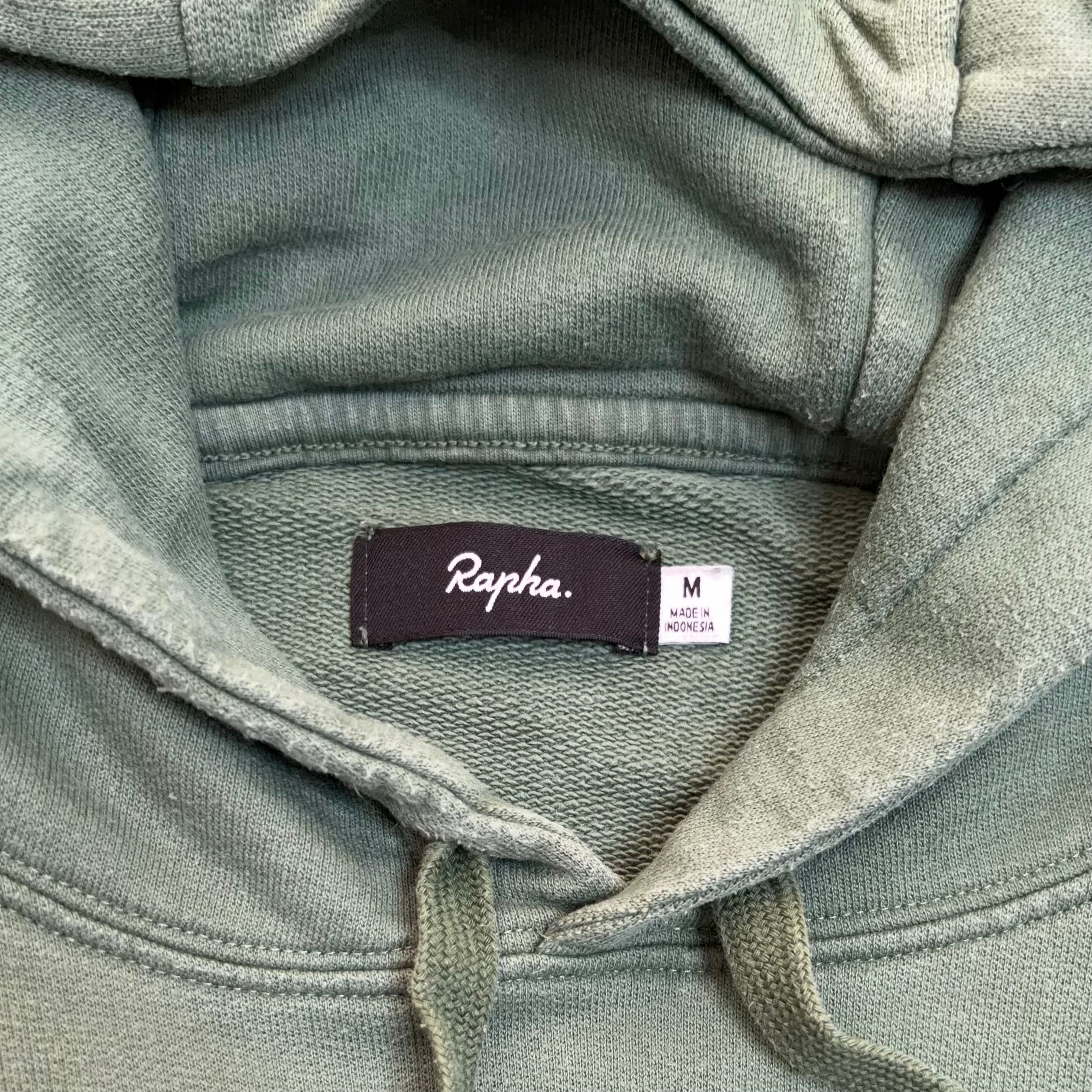 Used Rapha Men's Script Logo Hoodie - Olive Green - Very Good Used Condition