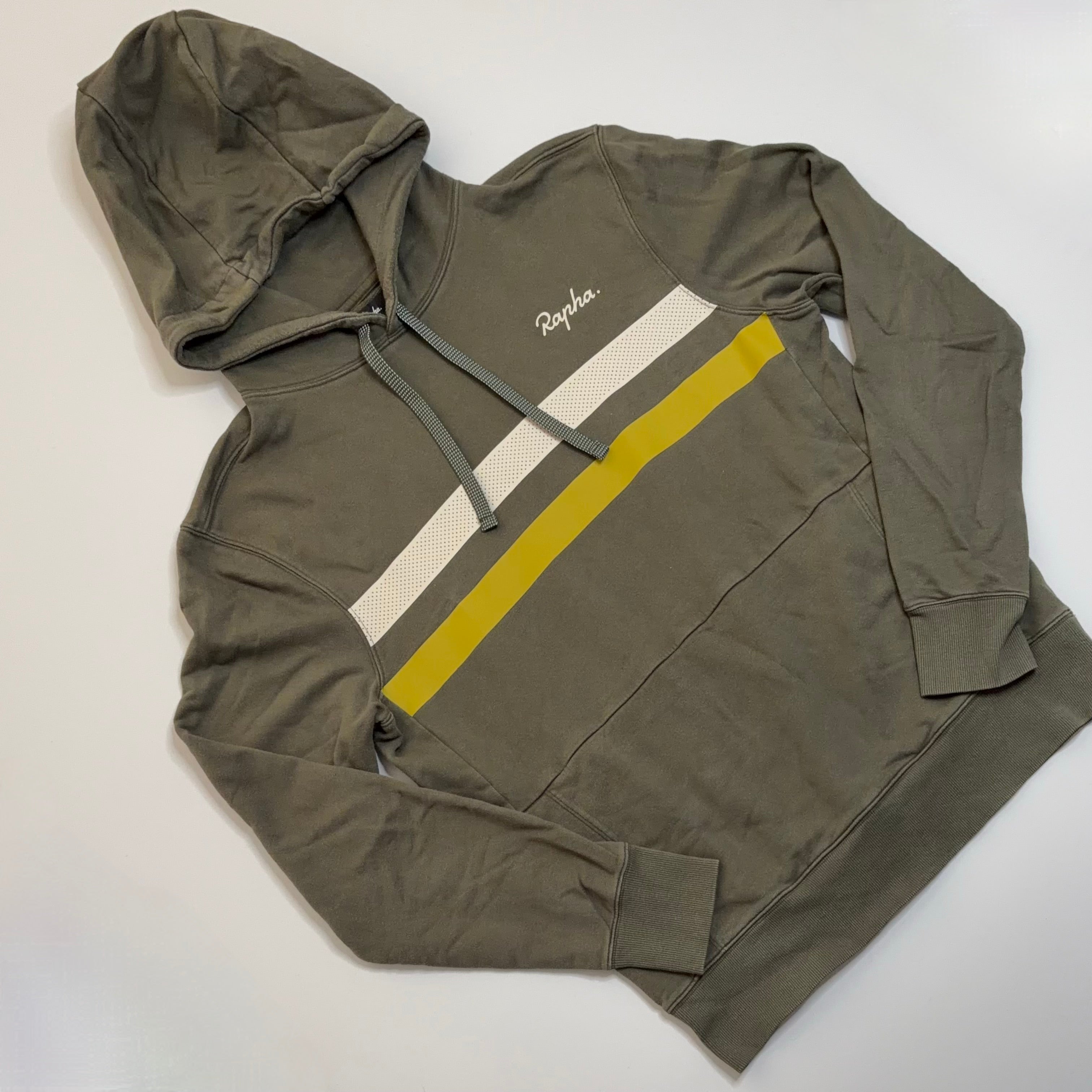 Used Rapha Men's Brevet Hoodie - Olive Green - Very Good Used Condition