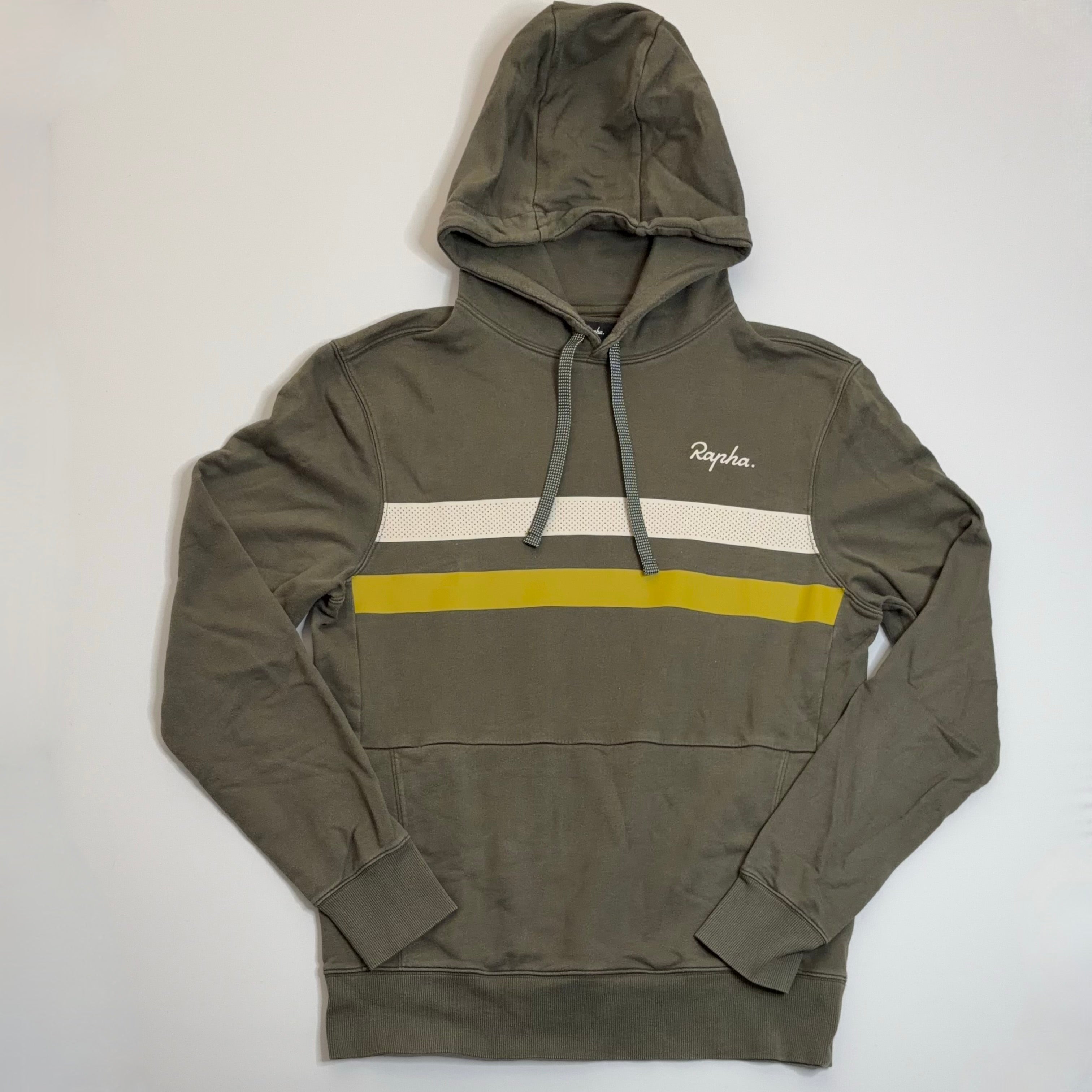 Used Rapha Men's Brevet Hoodie - Olive Green - Very Good Used Condition
