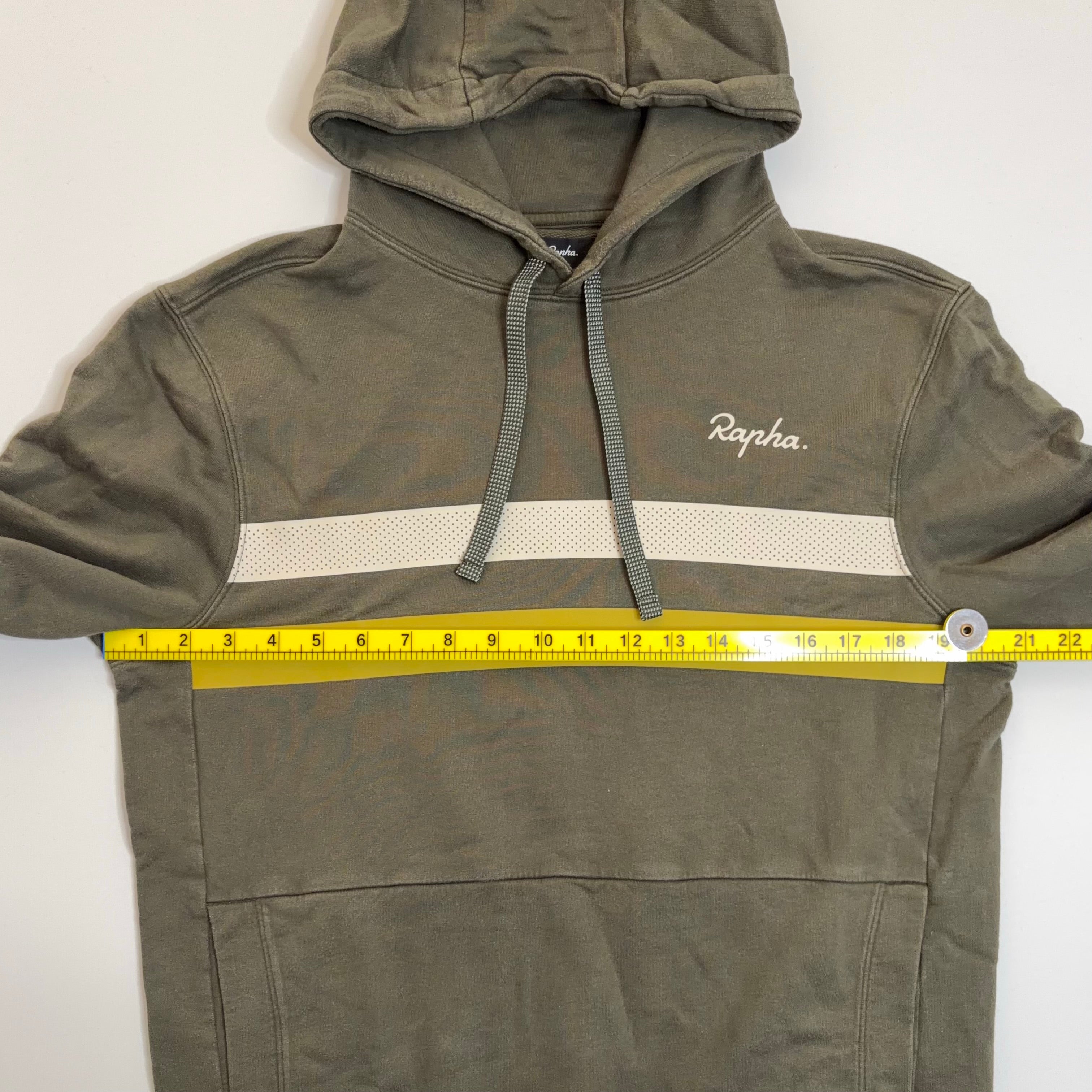 Used Rapha Men's Brevet Hoodie - Olive Green - Very Good Used Condition