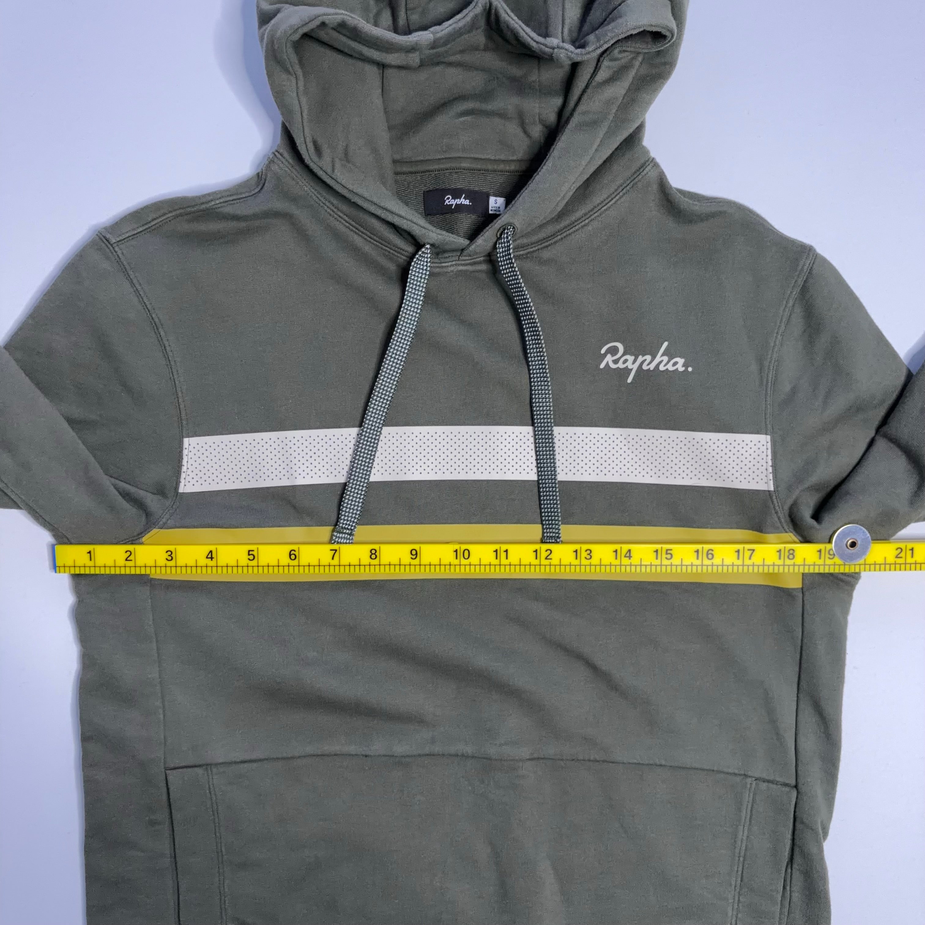 Used Rapha Men's Brevet Hoodie - Olive Green - Very Good Used Condition