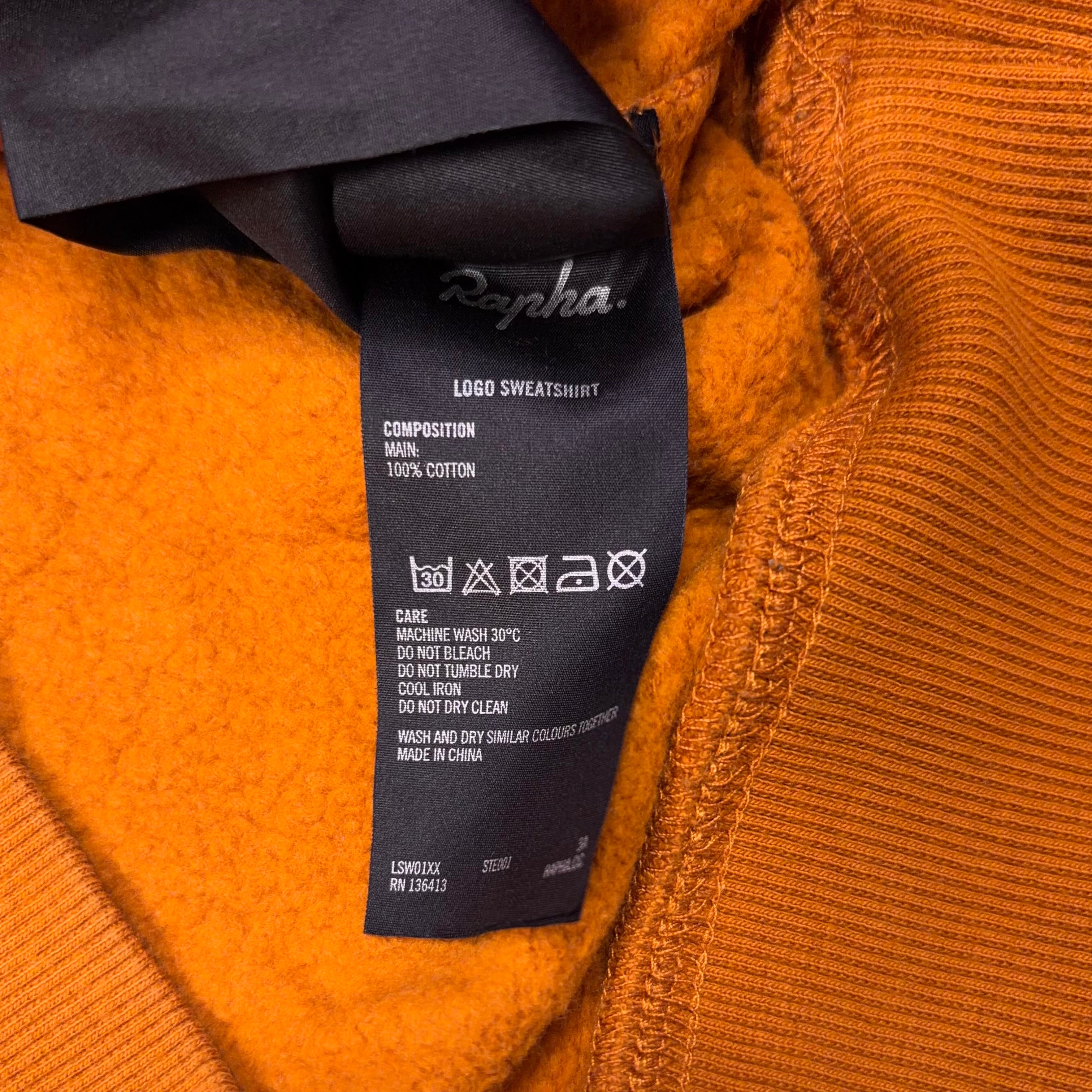 Used Rapha Men's Script Logo Sweatshirt - Mustard - Very Good Used Condition