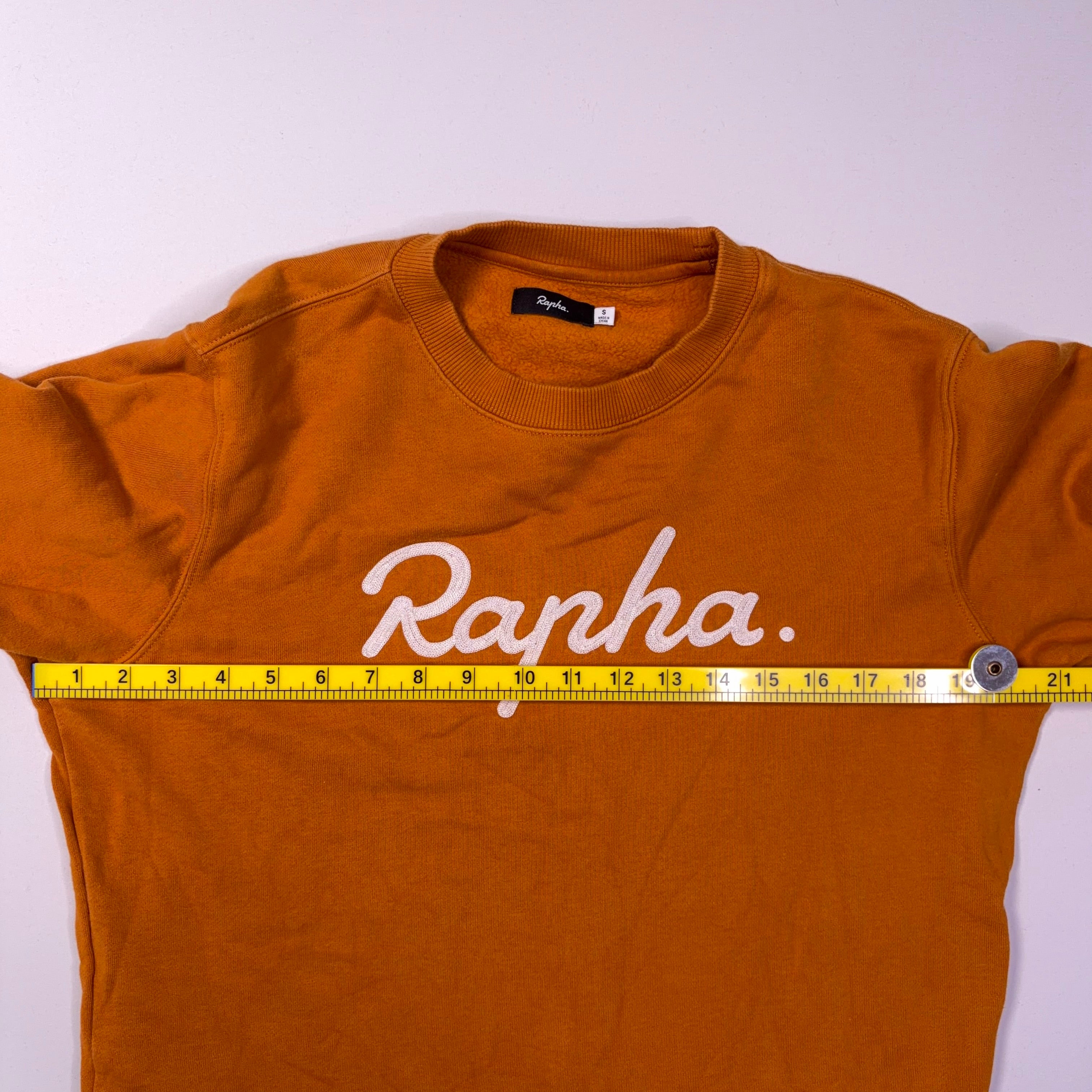 Used Rapha Men's Script Logo Sweatshirt - Mustard - Very Good Used Condition