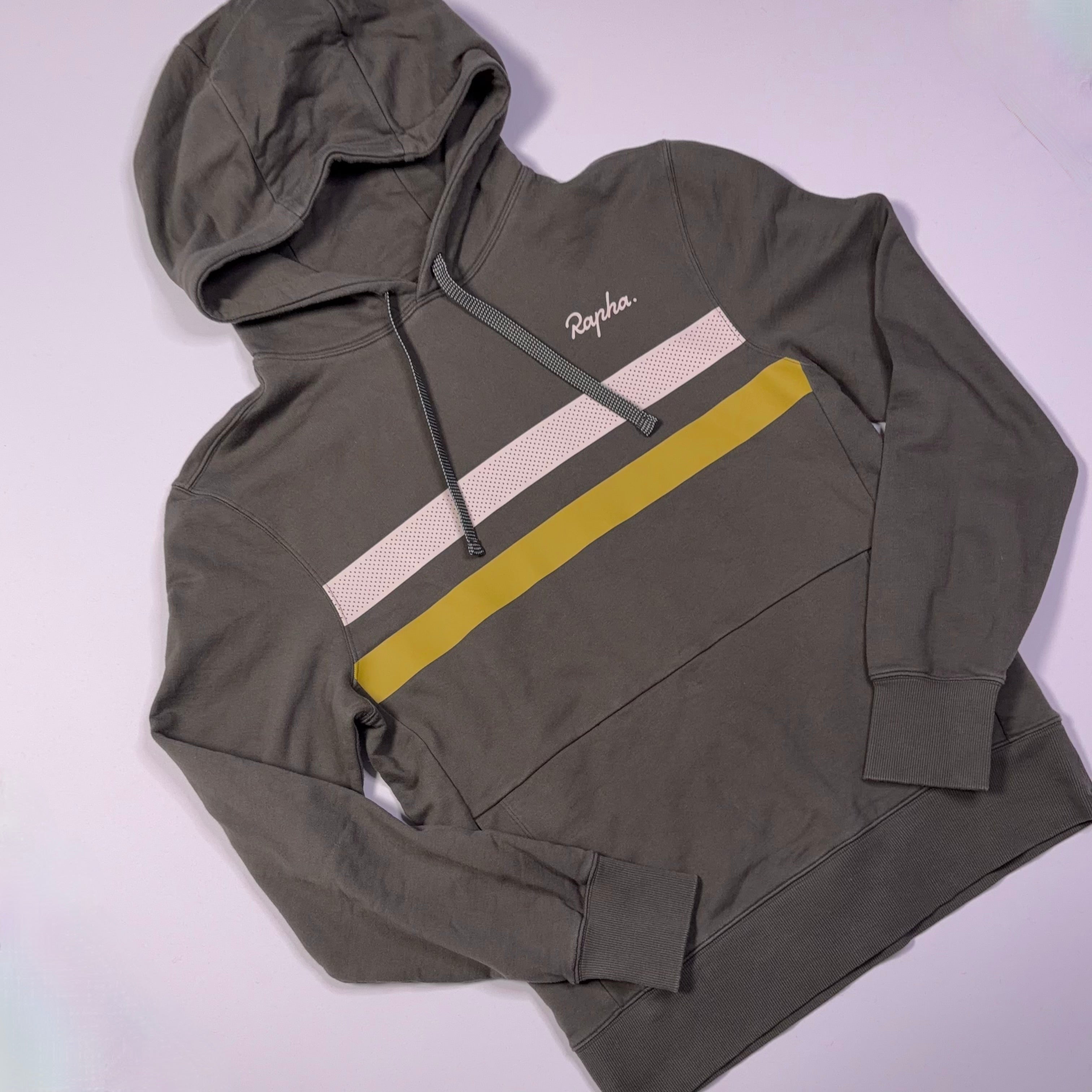 Used Rapha Men's Brevet Hoodie - Olive Green - Very Good Used Condition