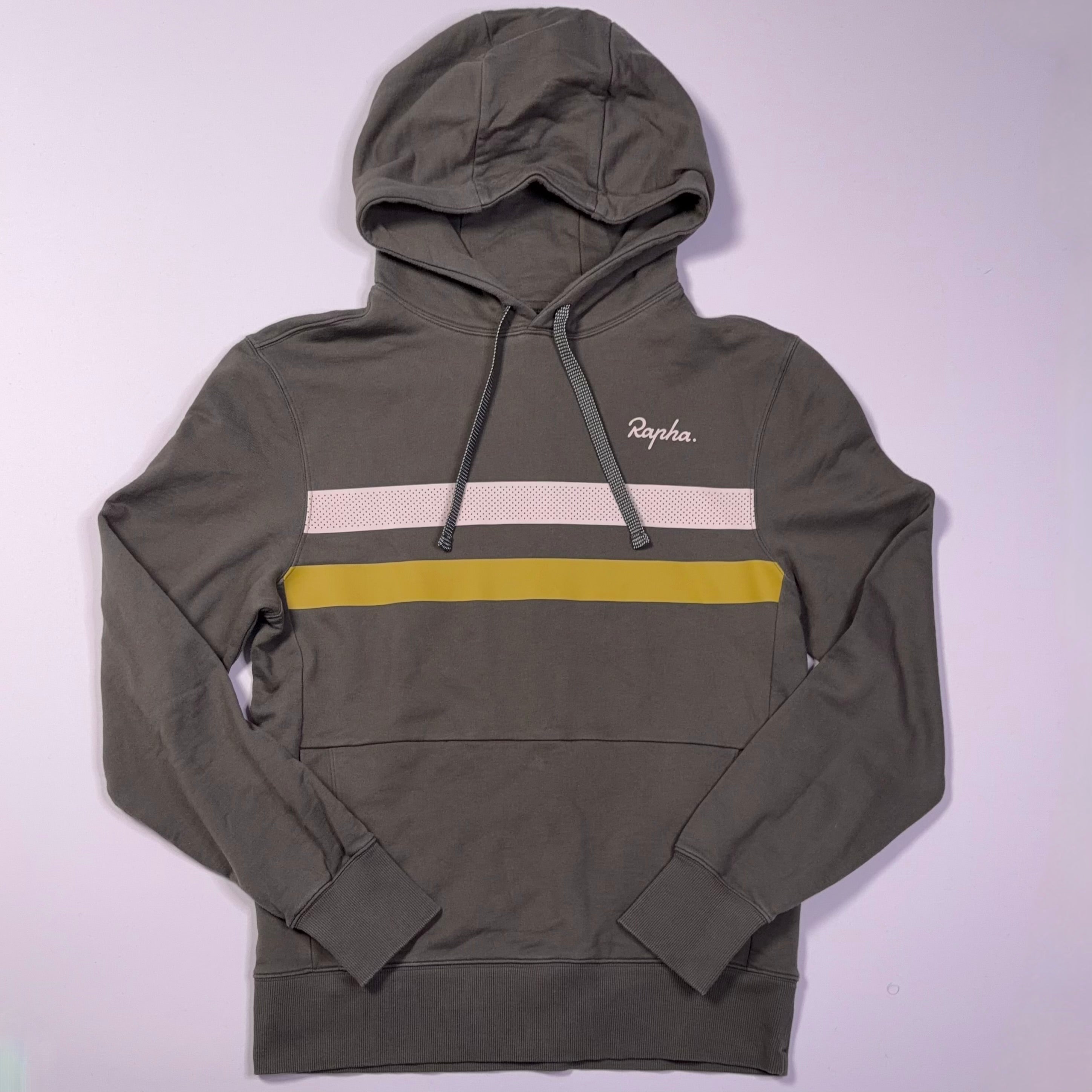 Used Rapha Men's Brevet Hoodie - Olive Green - Very Good Used Condition