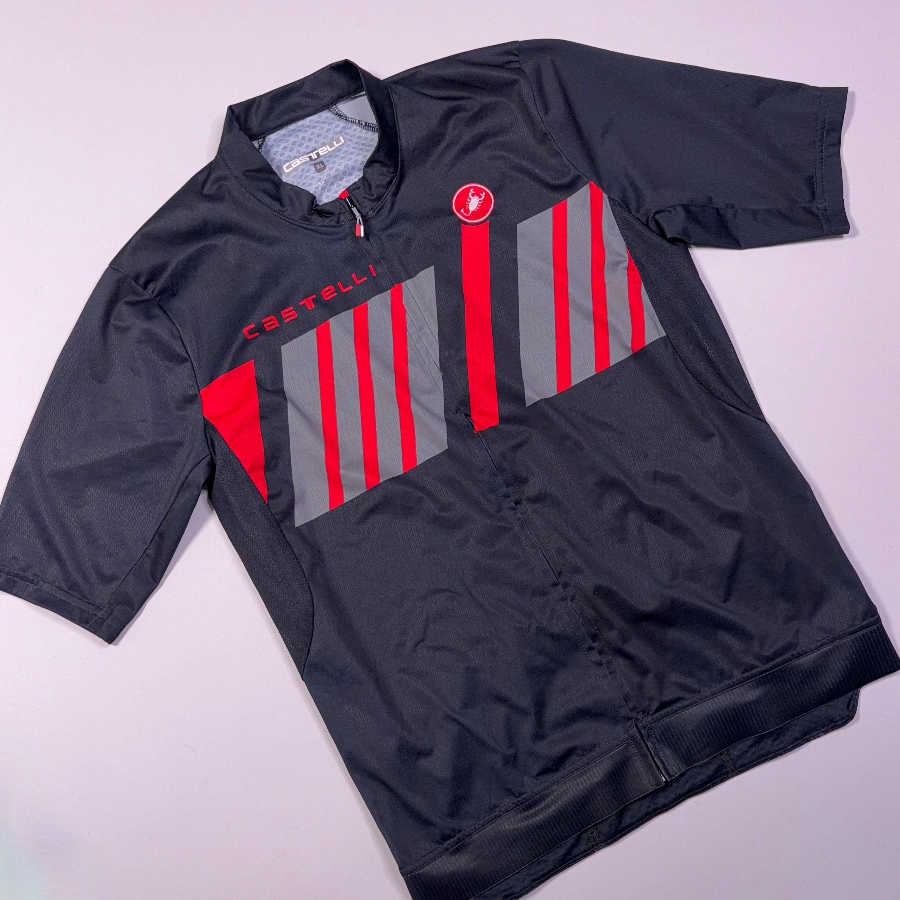 Used Castelli Men's Hors Catégorie Jersey - Dark Grey / Red - Good Used Condition