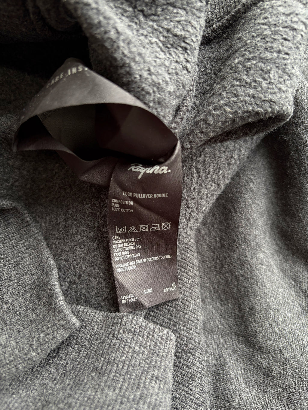 Pre-owned Rapha Stitched Logo Hoodie - S - Dark Grey  in Very Good condition