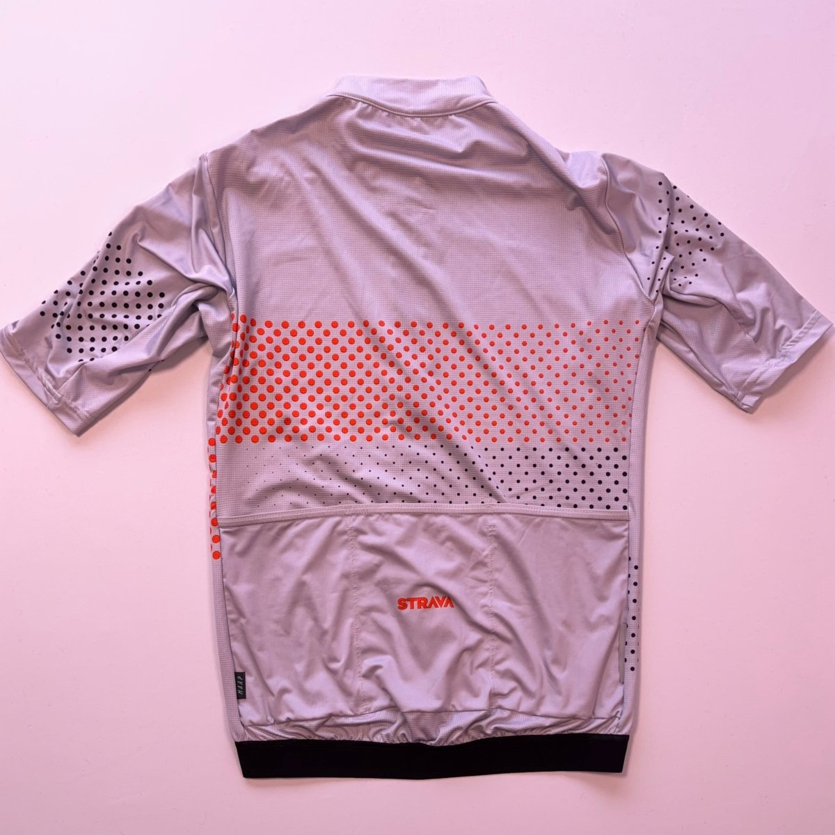 MAAP x Strava Pro Fit Jersey - Small - Grey / Orange Polka Dot - Excellent Used Condition - Pedalling Wears