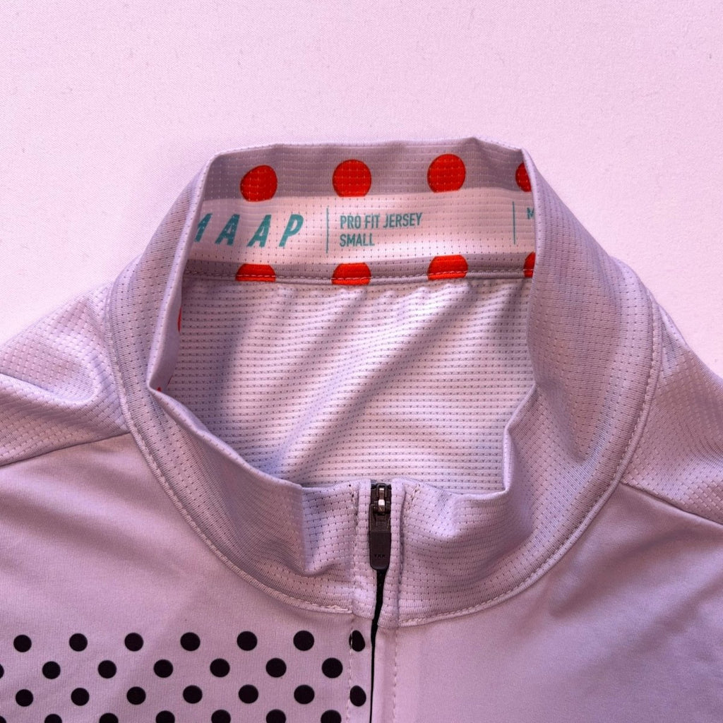 MAAP x Strava Pro Fit Jersey - Small - Grey / Orange Polka Dot - Excellent Used Condition - Pedalling Wears