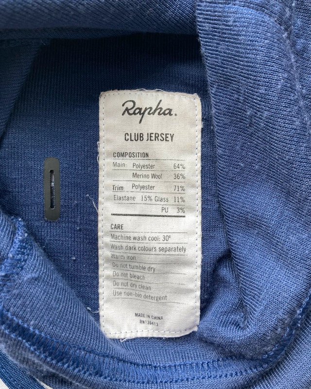 Rapha Club Jersey – Men’s S – Navy – Very Good Condition. - Pedalling Wears