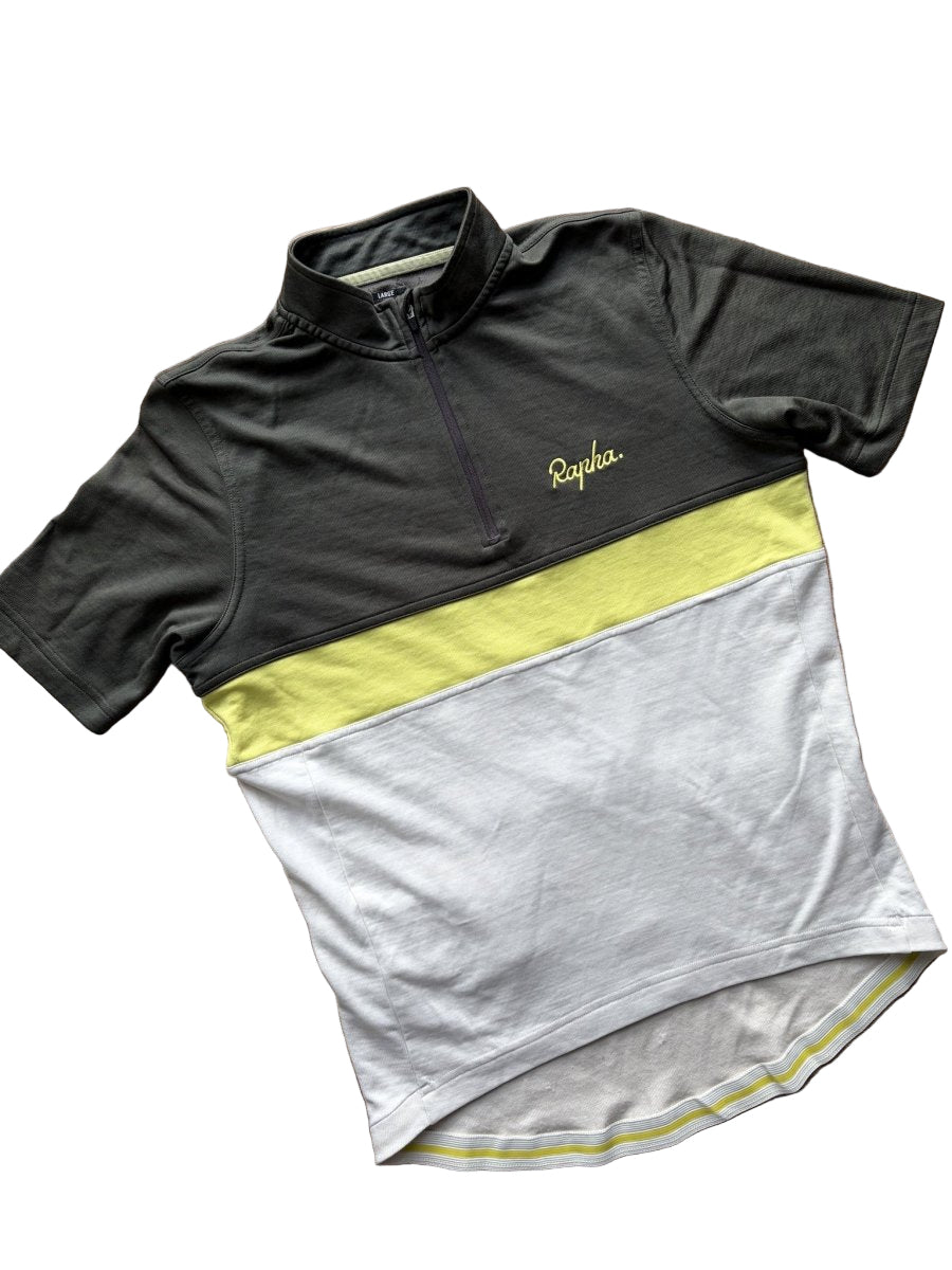 Rapha Club “Rik II” Men’s Jersey - L - Green/Off - White - Good Condition - Pedalling Wears