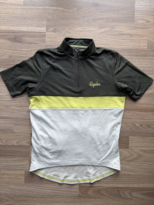 Rapha Club “Rik II” Men’s Jersey - L - Green/Off - White - Good Condition - Pedalling Wears