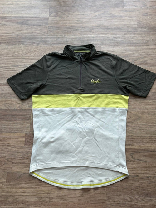 Rapha Club “Rik II” Men’s Jersey - XL - Green/Off - White - Very Good Condition - Pedalling Wears
