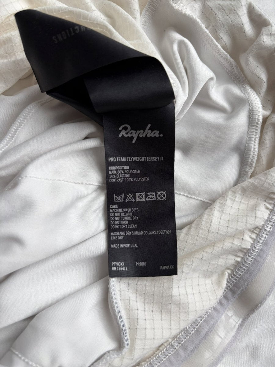 Rapha Flyweight Pro Team II Men's Jersey - M - White - Very Good Condition - Pedalling Wears