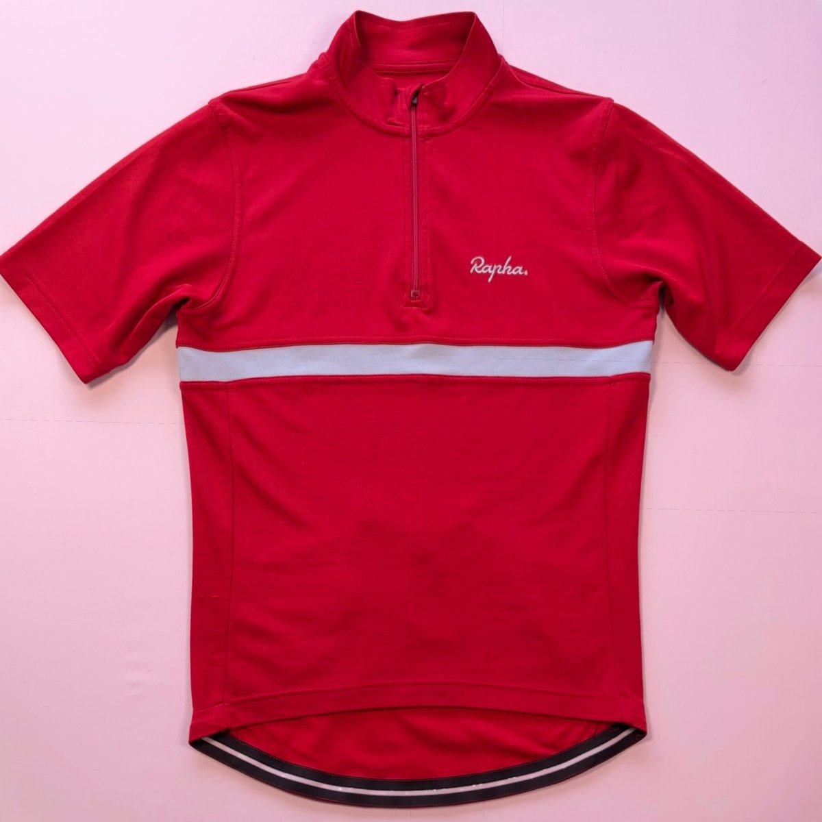 Rapha Men’s "7 Man Break" Merino Jersey – M – Red – Very Good Used Condition - Pedalling Wears