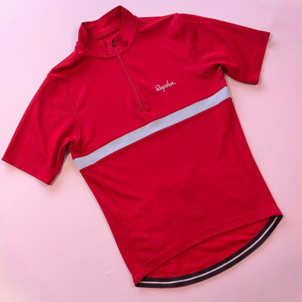 Rapha Men’s "7 Man Break" Merino Jersey – M – Red – Very Good Used Condition - Pedalling Wears