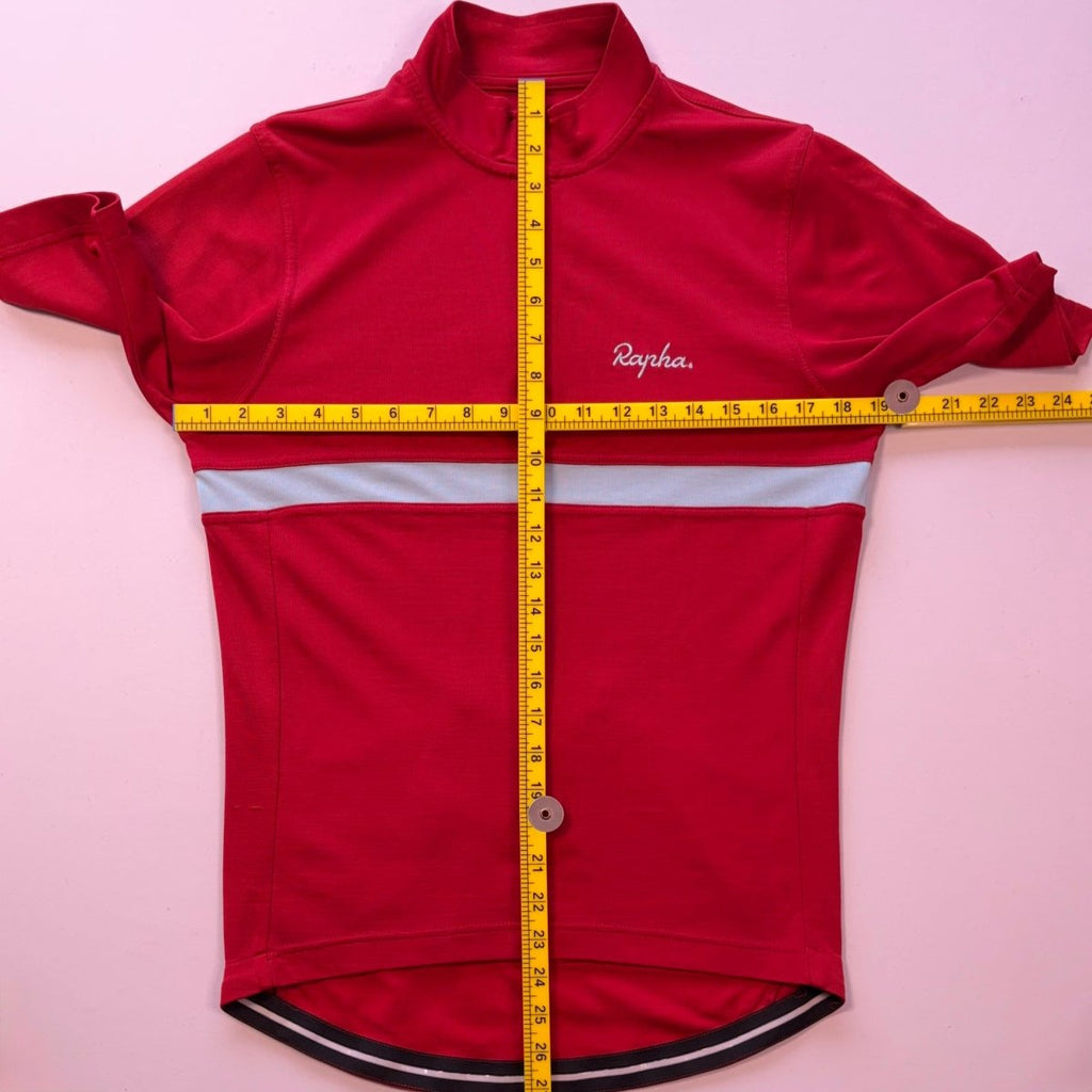 Rapha Men’s "7 Man Break" Merino Jersey – M – Red – Very Good Used Condition - Pedalling Wears