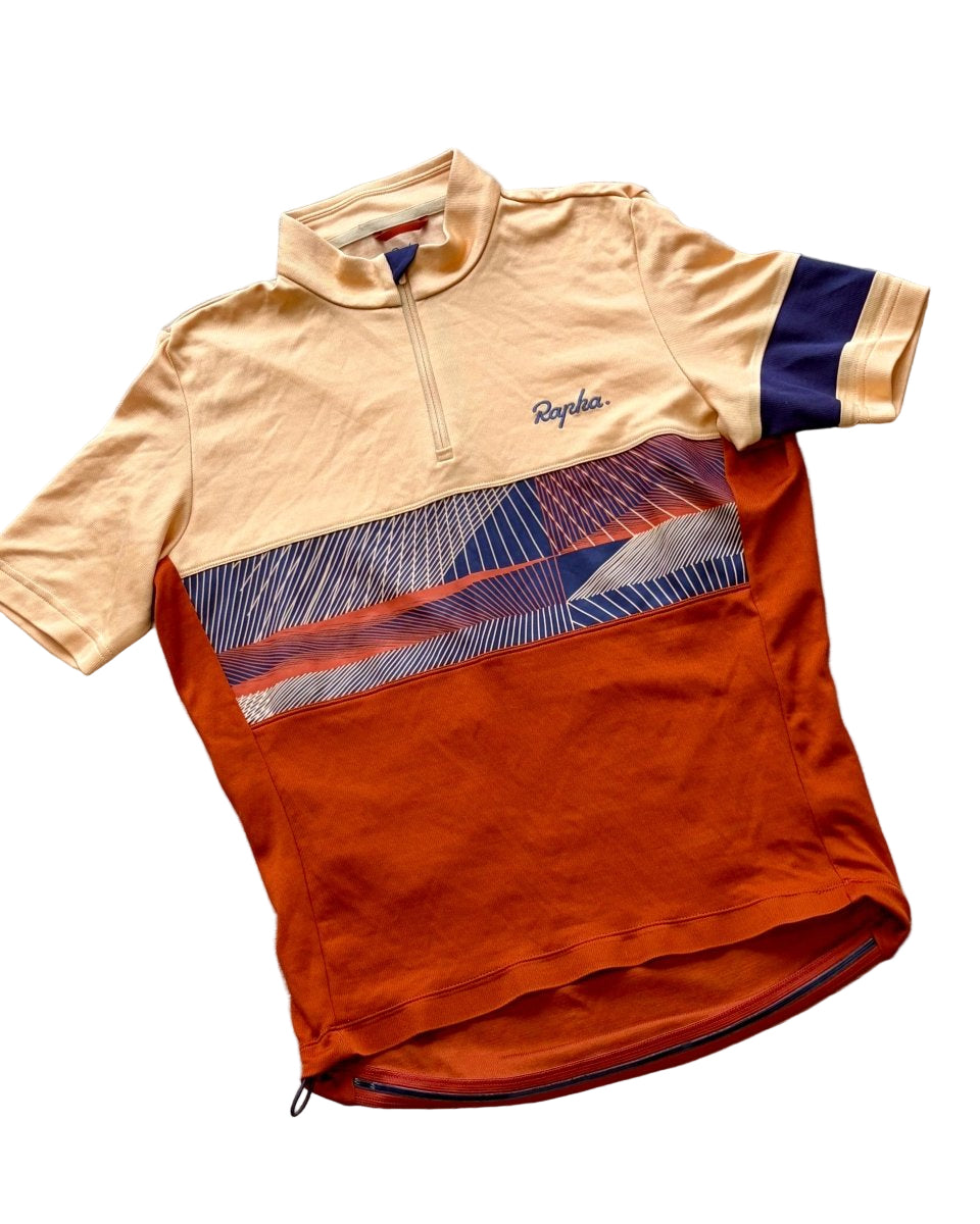 Rapha Men's Classic Climbs Jersey - S - Orange / Multi - Very Good Condition - Pedalling Wears