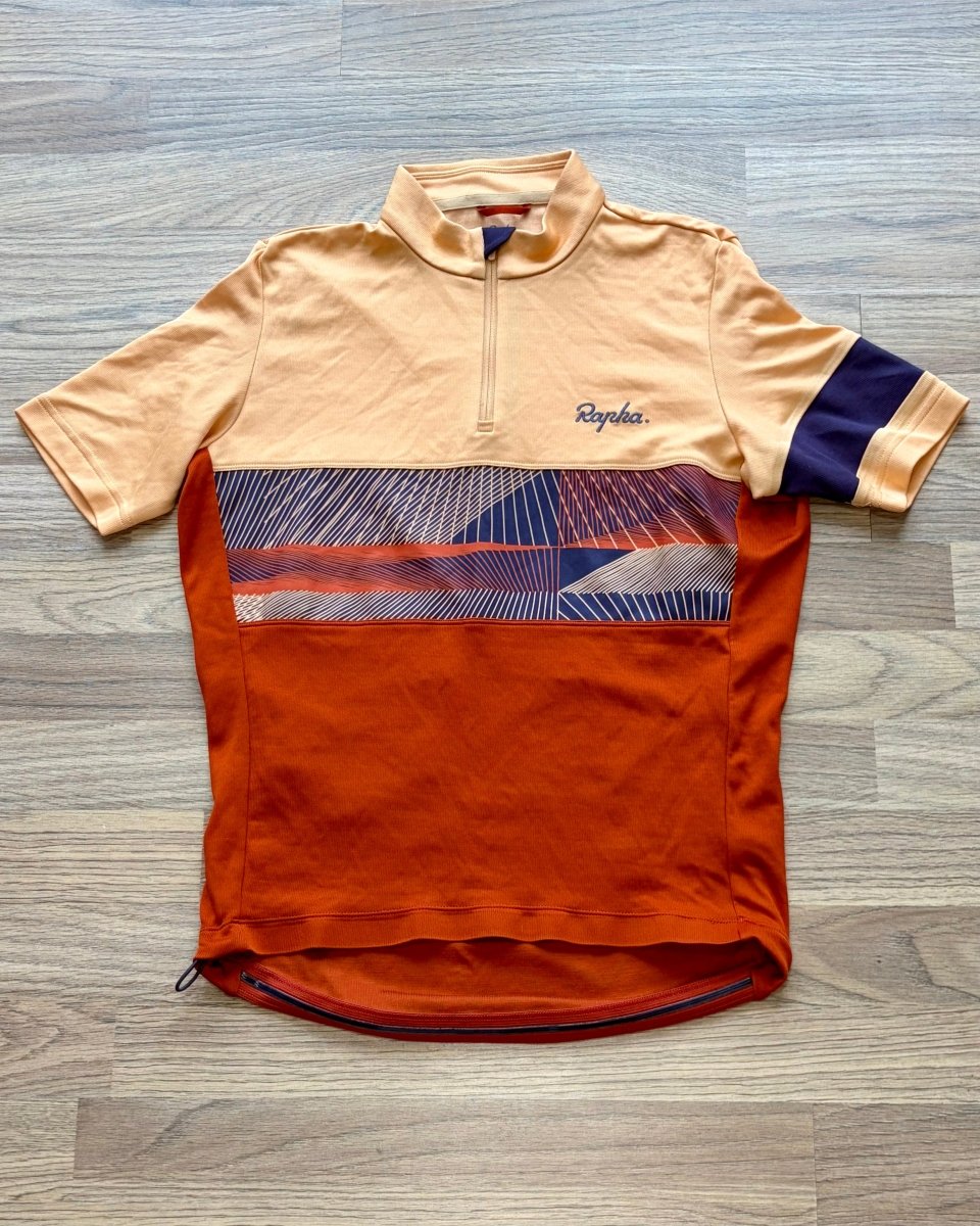 Rapha Men's Classic Climbs Jersey - S - Orange / Multi - Very Good Condition - Pedalling Wears
