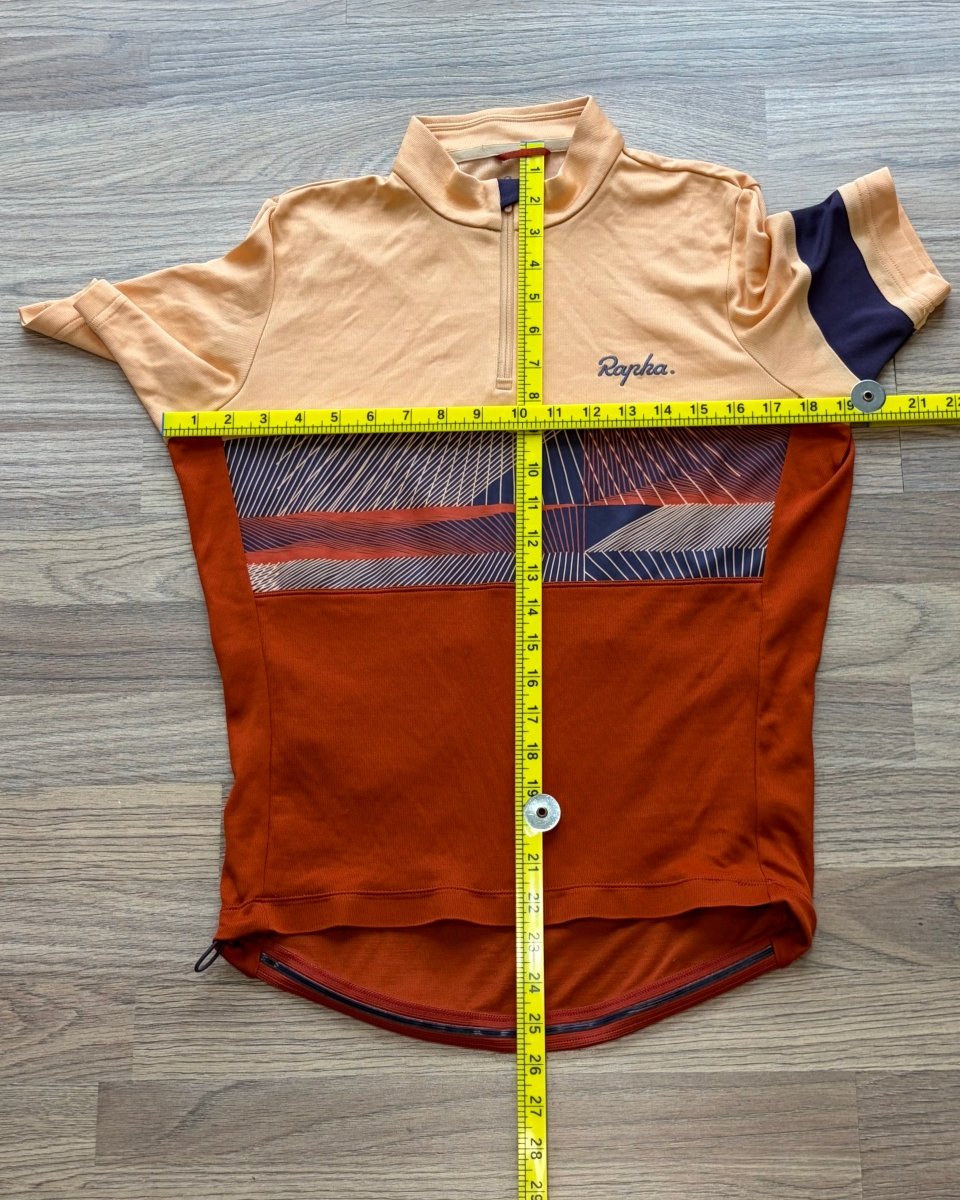 Rapha Men's Classic Climbs Jersey - S - Orange / Multi - Very Good Condition - Pedalling Wears
