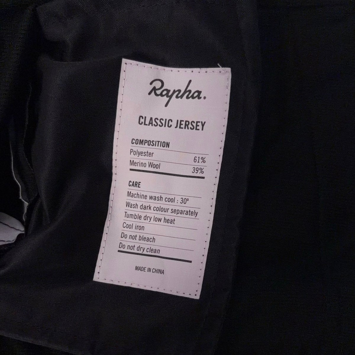 Rapha Men’s Classic Jersey - L - Black - Very Good Used Condition - Pedalling Wears