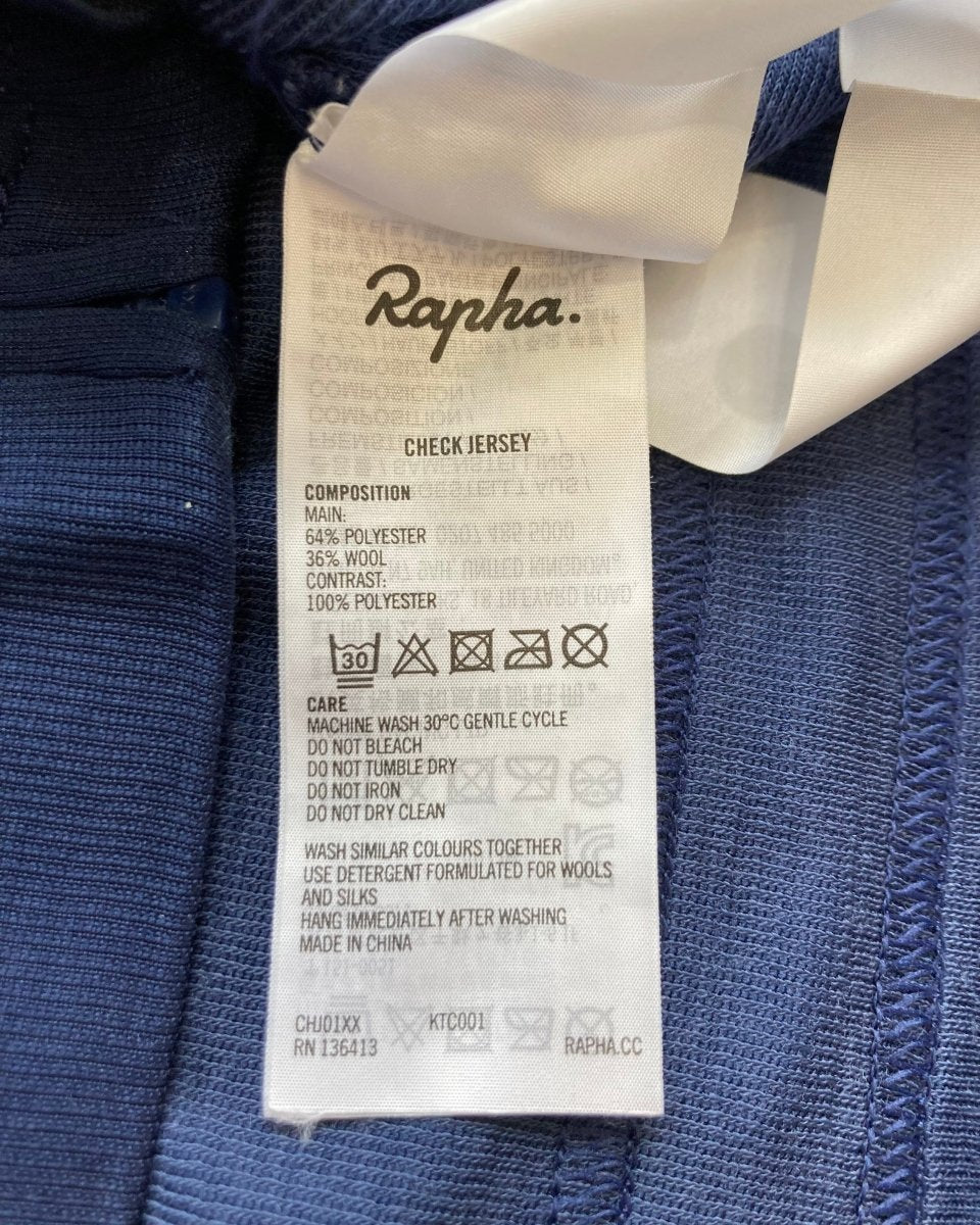 Rapha Men's Club Check Jersey - L - Navy - Very Good Condition - Pedalling Wears