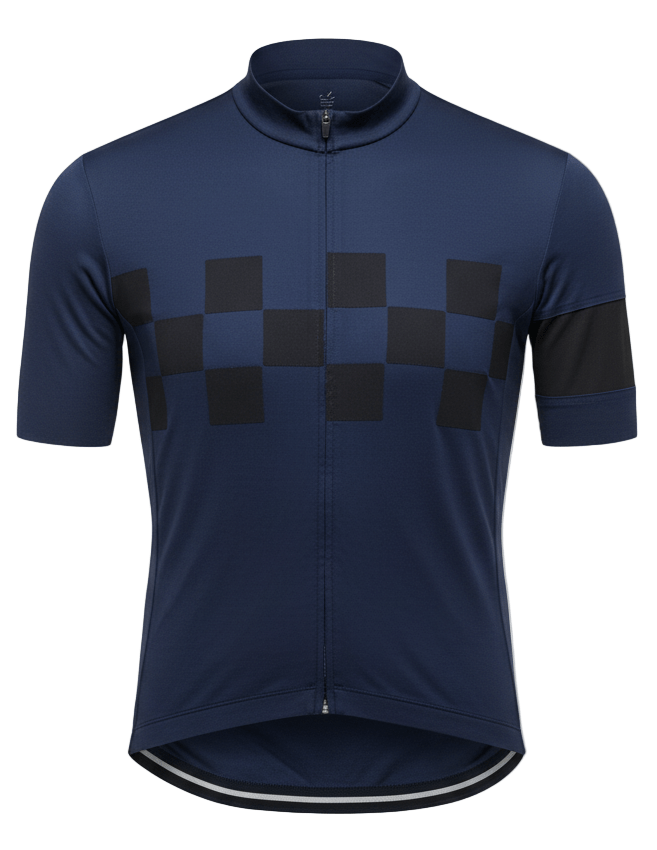 Rapha Men's Club Check Jersey - L - Navy - Very Good Condition - Pedalling Wears