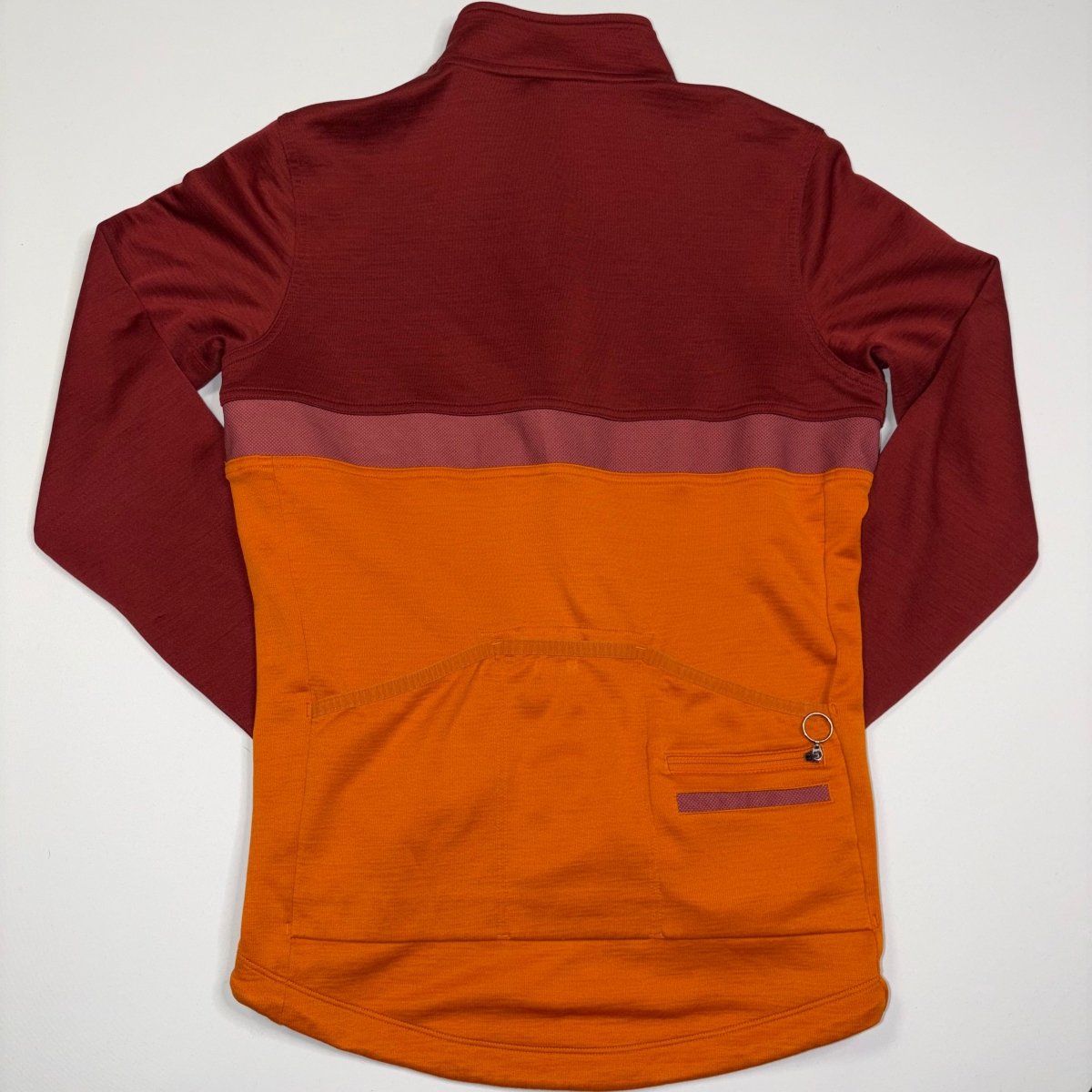 Rapha Men's Club Long Sleeve Jersey - M - Burgundy / Orange - Very Good Used Condition - Pedalling Wears