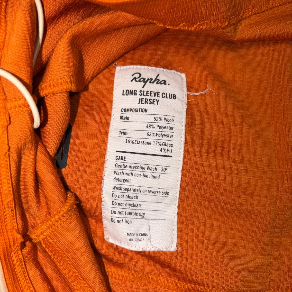 Rapha Men's Club Long Sleeve Jersey - M - Burgundy / Orange - Very Good Used Condition - Pedalling Wears