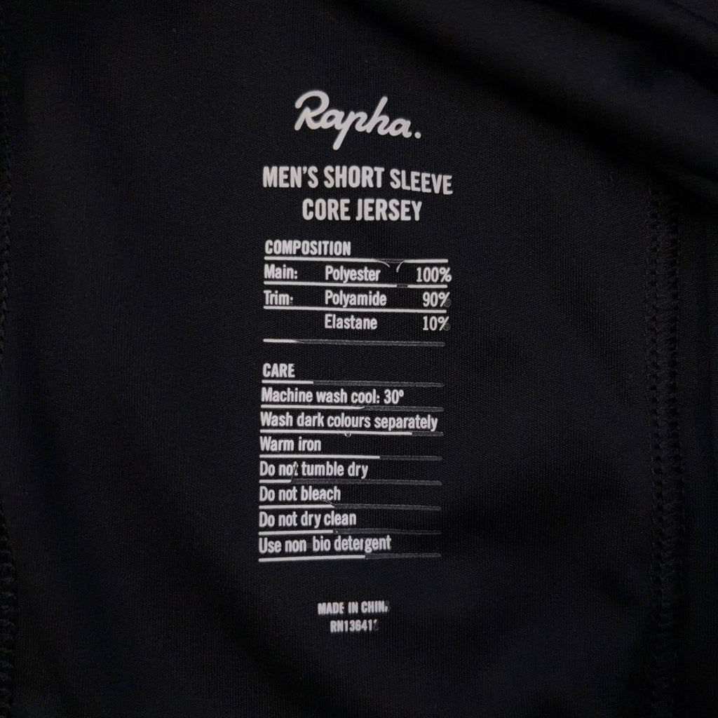 Rapha Men’s Core Jersey - S - Black - Excellent Used Condition - Pedalling Wears