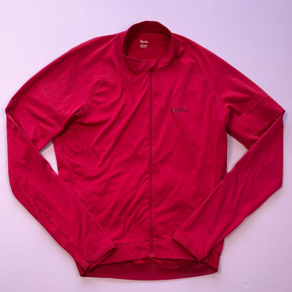 Rapha Men’s Core Long Sleeve Jersey - Medium - Red - Good Used Condition - Pedalling Wears