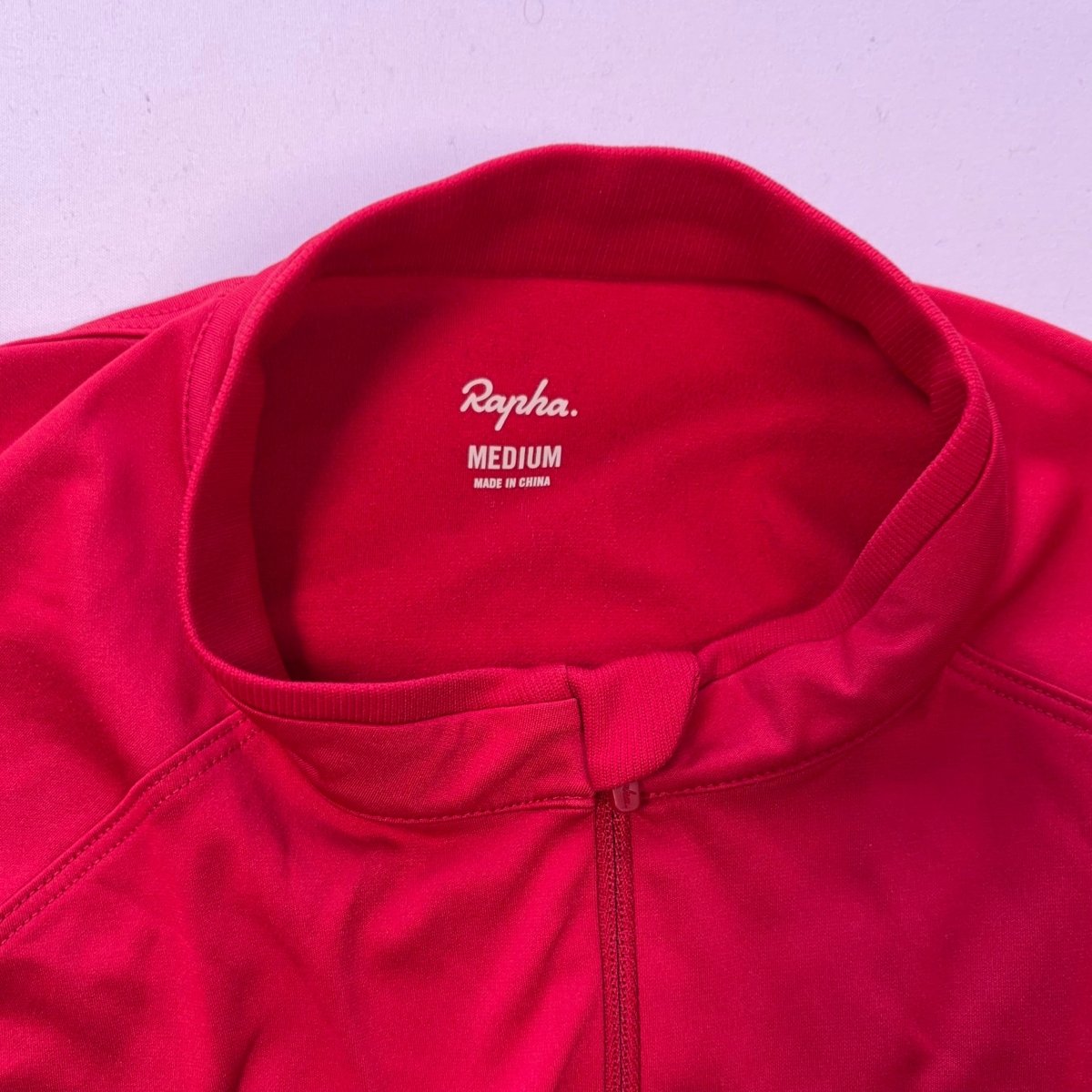 Rapha Men’s Core Long Sleeve Jersey - Medium - Red - Good Used Condition - Pedalling Wears