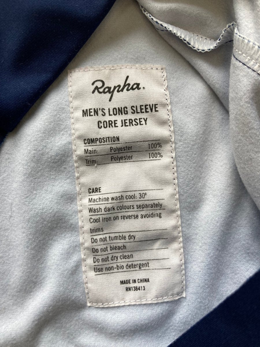 Rapha Men's Festive 500 Core Long Sleeve Jersey - XL - Navy - Excellent Condition - Pedalling Wears