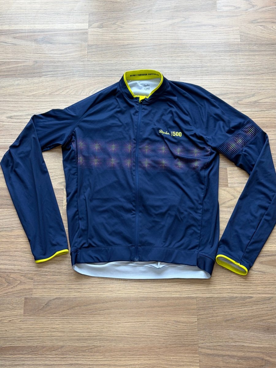 Rapha Men's Festive 500 Core Long Sleeve Jersey - XL - Navy - Excellent Condition - Pedalling Wears