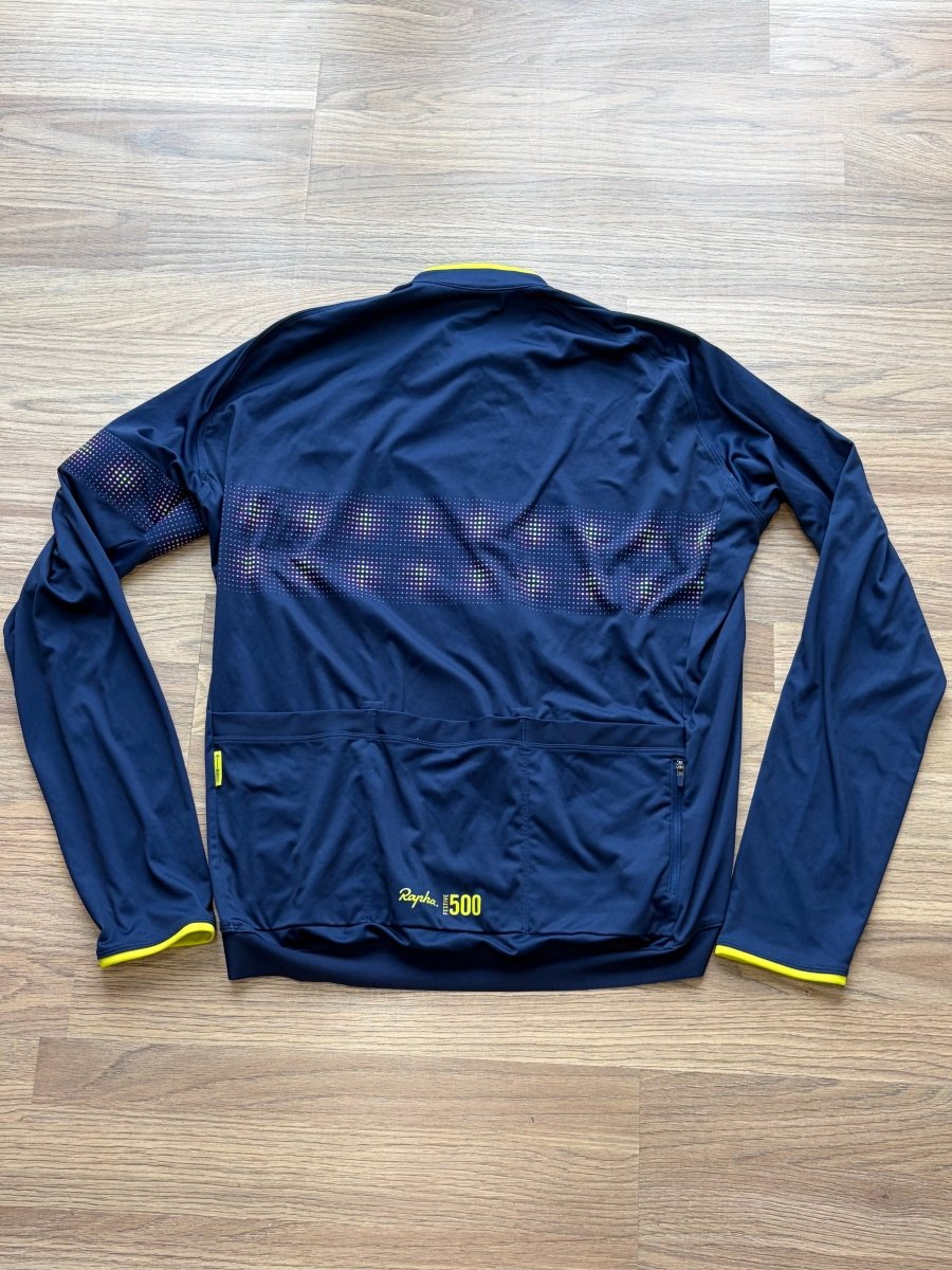 Rapha Men's Festive 500 Core Long Sleeve Jersey - XL - Navy - Excellent Condition - Pedalling Wears