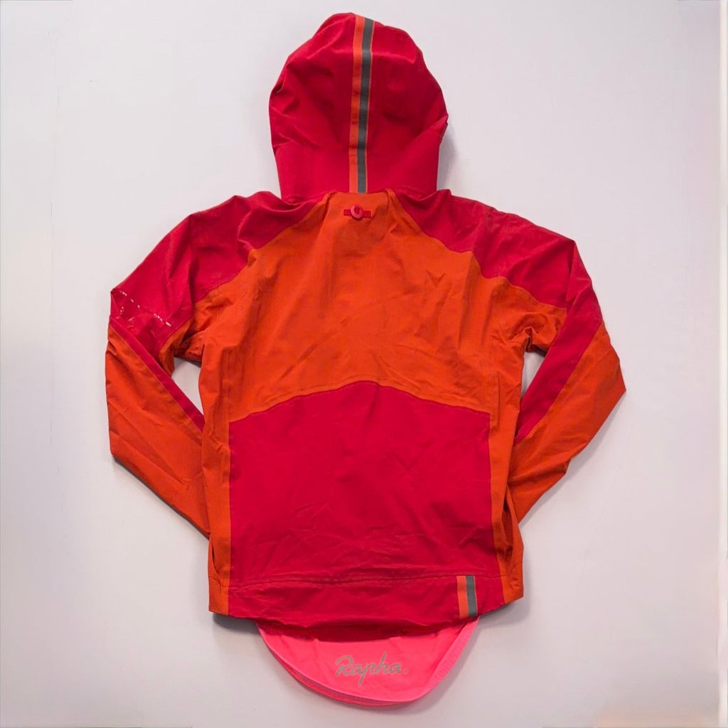 Rapha Men’s Hooded Rain Jacket - S - Red / Orange - Excellent Used Condition - Pedalling Wears
