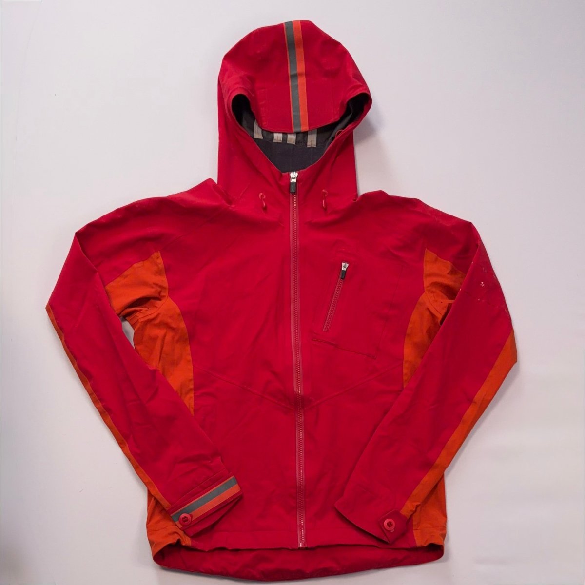 Rapha Men’s Hooded Rain Jacket - S - Red / Orange - Excellent Used Condition - Pedalling Wears