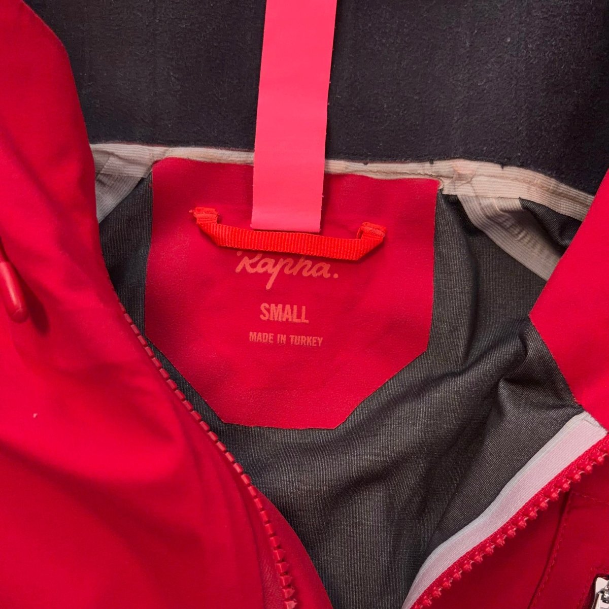 Rapha Men’s Hooded Rain Jacket - S - Red / Orange - Excellent Used Condition - Pedalling Wears