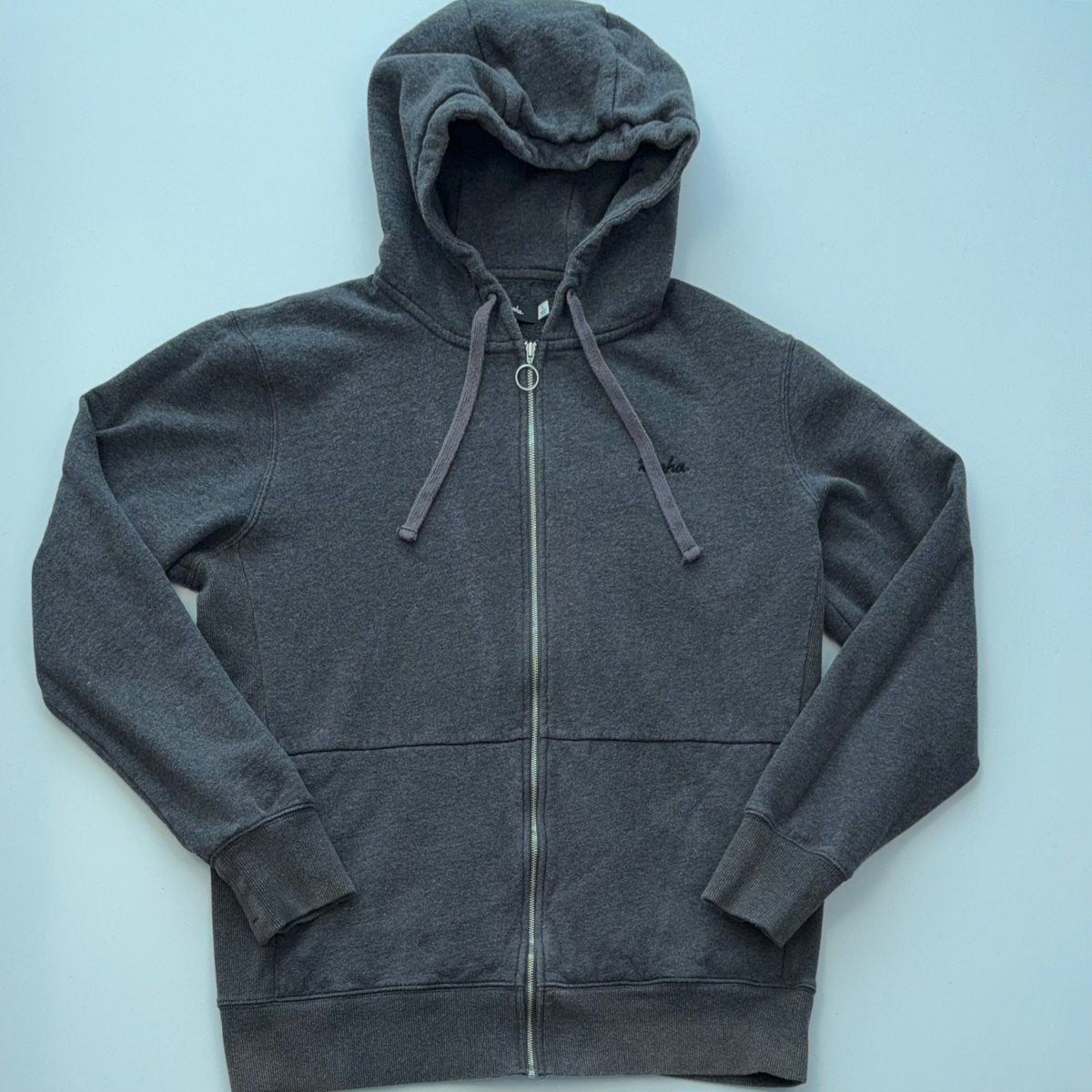 Rapha Men’s Logo Full Zip Hoodie - L - Dark Grey - Very Good Used Condition - Pedalling Wears