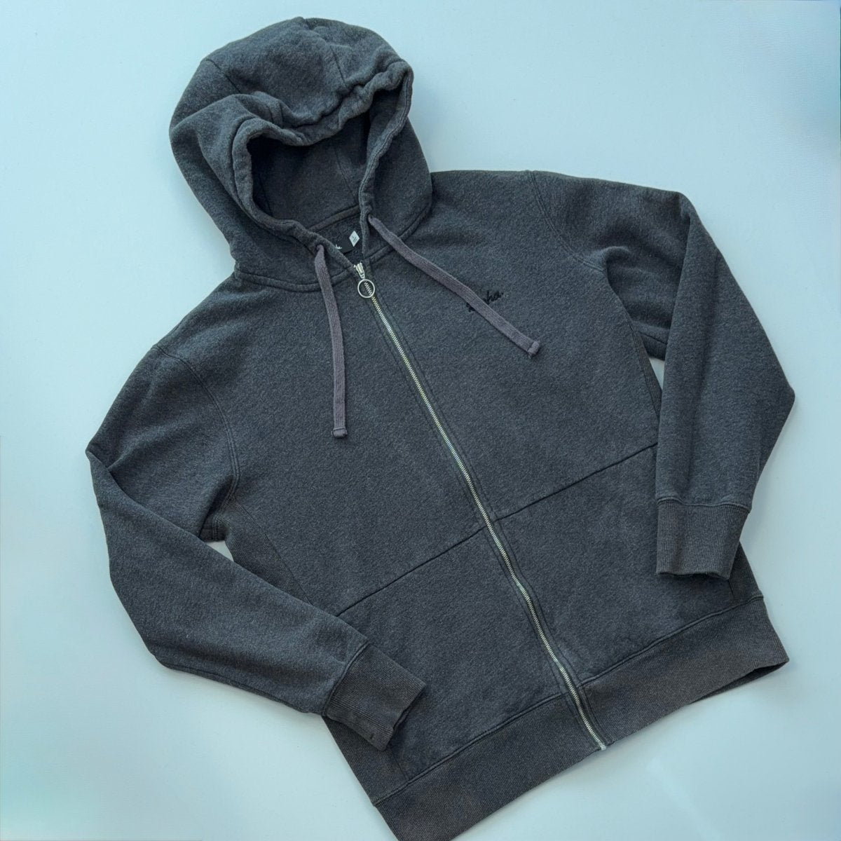 Rapha Men’s Logo Full Zip Hoodie - L - Dark Grey - Very Good Used Condition - Pedalling Wears