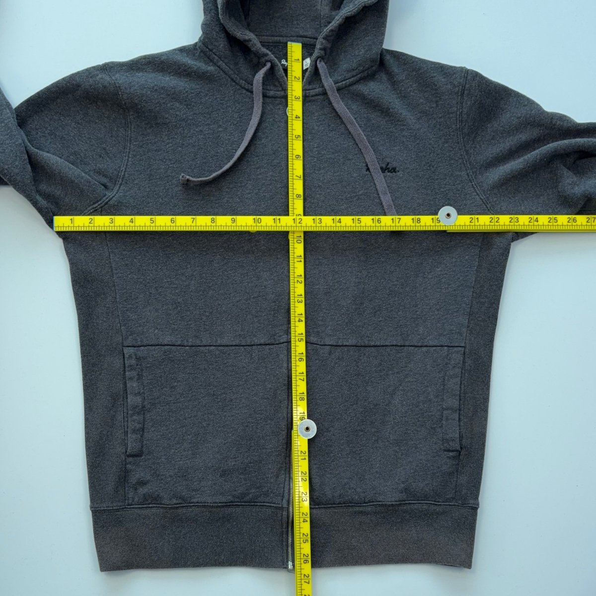 Rapha Men’s Logo Full Zip Hoodie - L - Dark Grey - Very Good Used Condition - Pedalling Wears