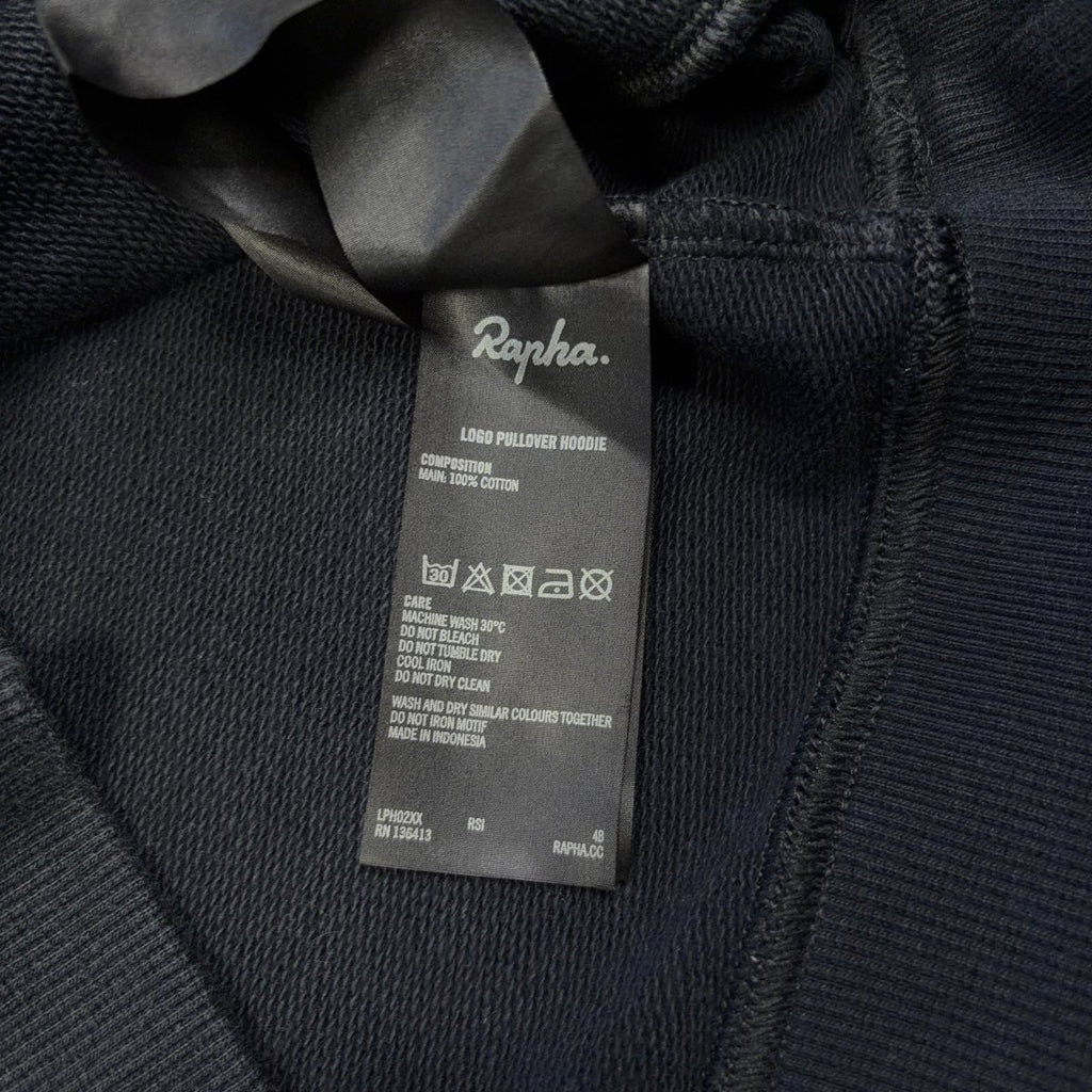 Rapha Men’s Logo Pullover Hoodie - Navy - Very Good Used Condition - Pedalling Wears